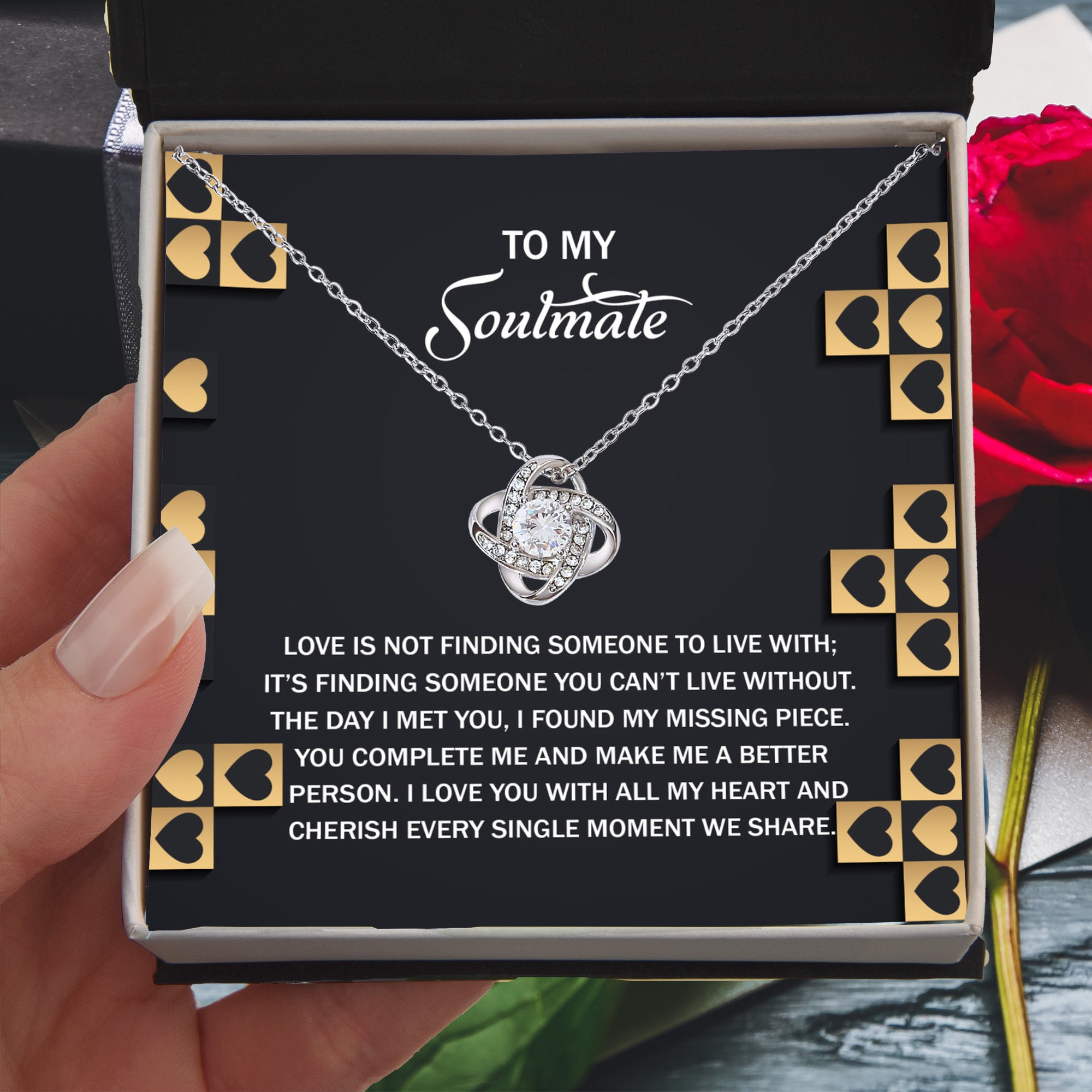To My Soulmate - Love Knot Necklace – A Romantic Gift Celebrating Your Missing Piece - Mallard Moon Gift Shop