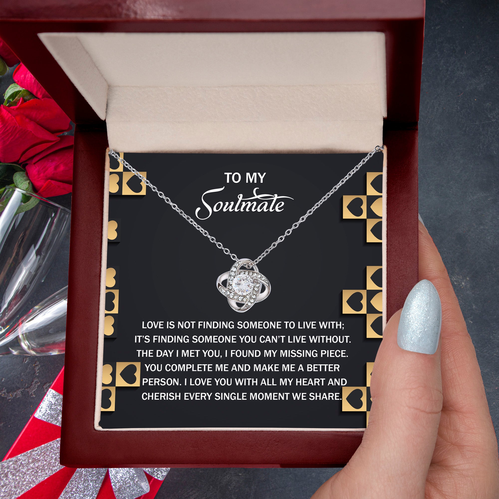 To My Soulmate - Love Knot Necklace – A Romantic Gift Celebrating Your Missing Piece - Mallard Moon Gift Shop