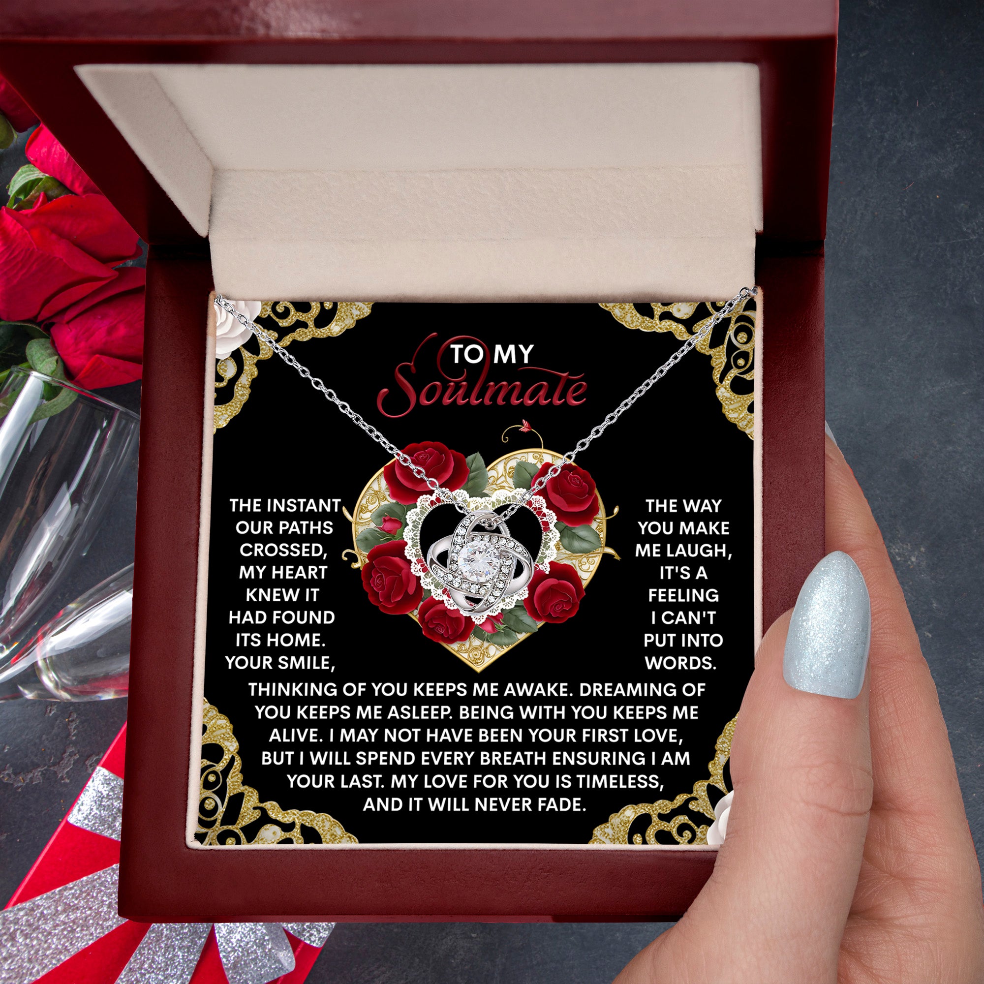 Gift for Soulmate - Never Fade - Love Knot Pendant Necklace - Mallard Moon Gift Shop