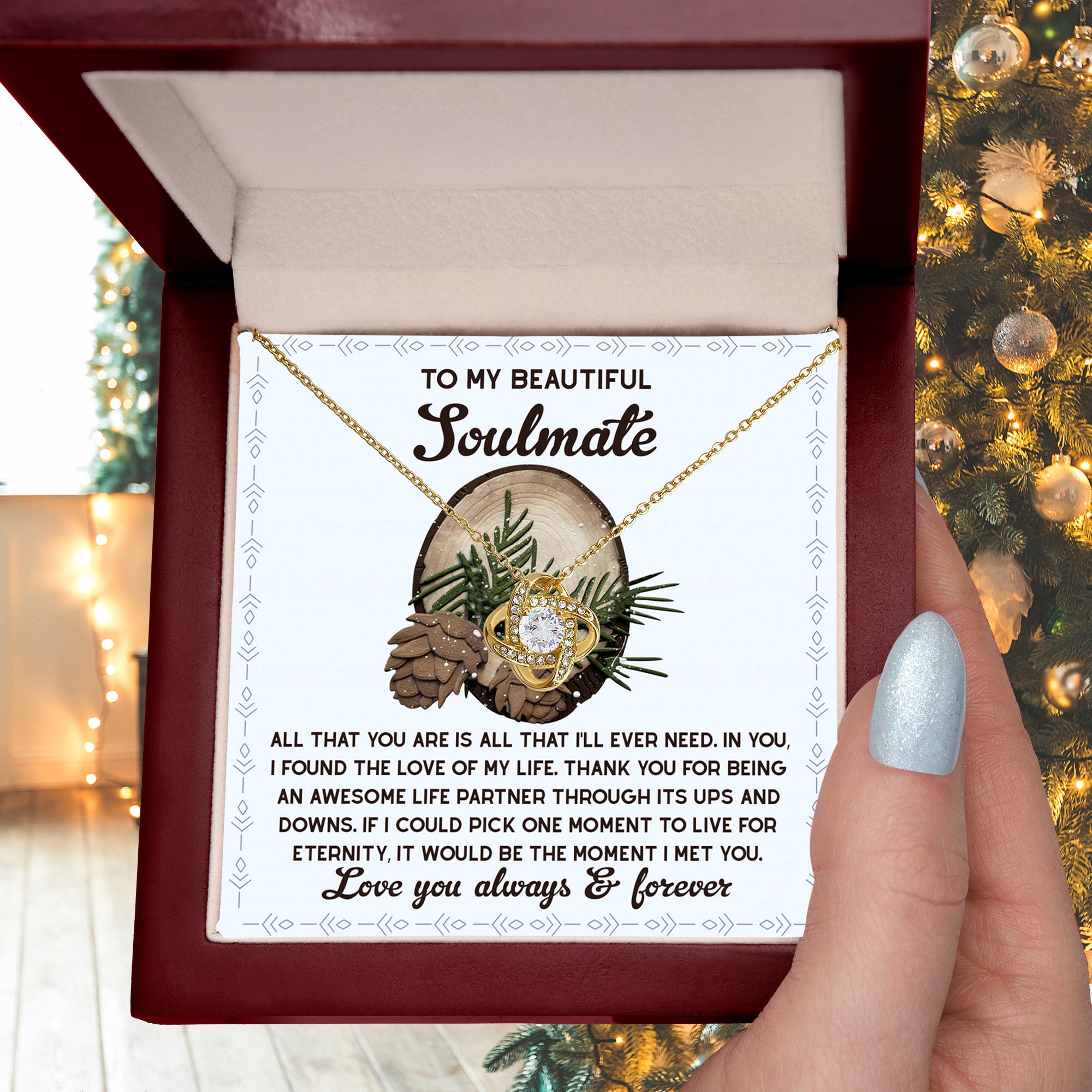 Gift for Soulmate - One Moment - Love Knot Pendant Necklace - Mallard Moon Gift Shop