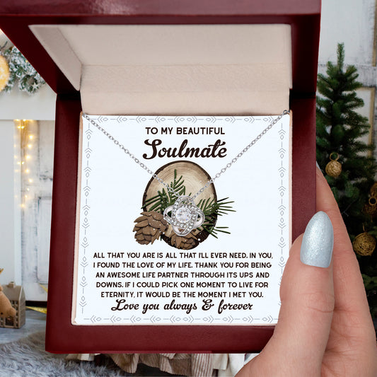 Gift for Soulmate - One Moment - Love Knot Pendant Necklace - Mallard Moon Gift Shop