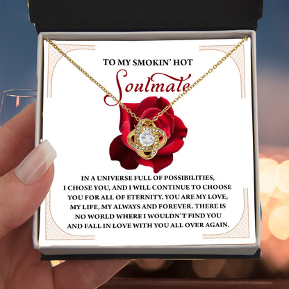 Romantic Anniversary, Valentine's Day Gift for Soulmate, Wife, Girlfriend - Fall In Love Over Again - Love Knot Pendant Necklace - Mallard Moon Gift Shop