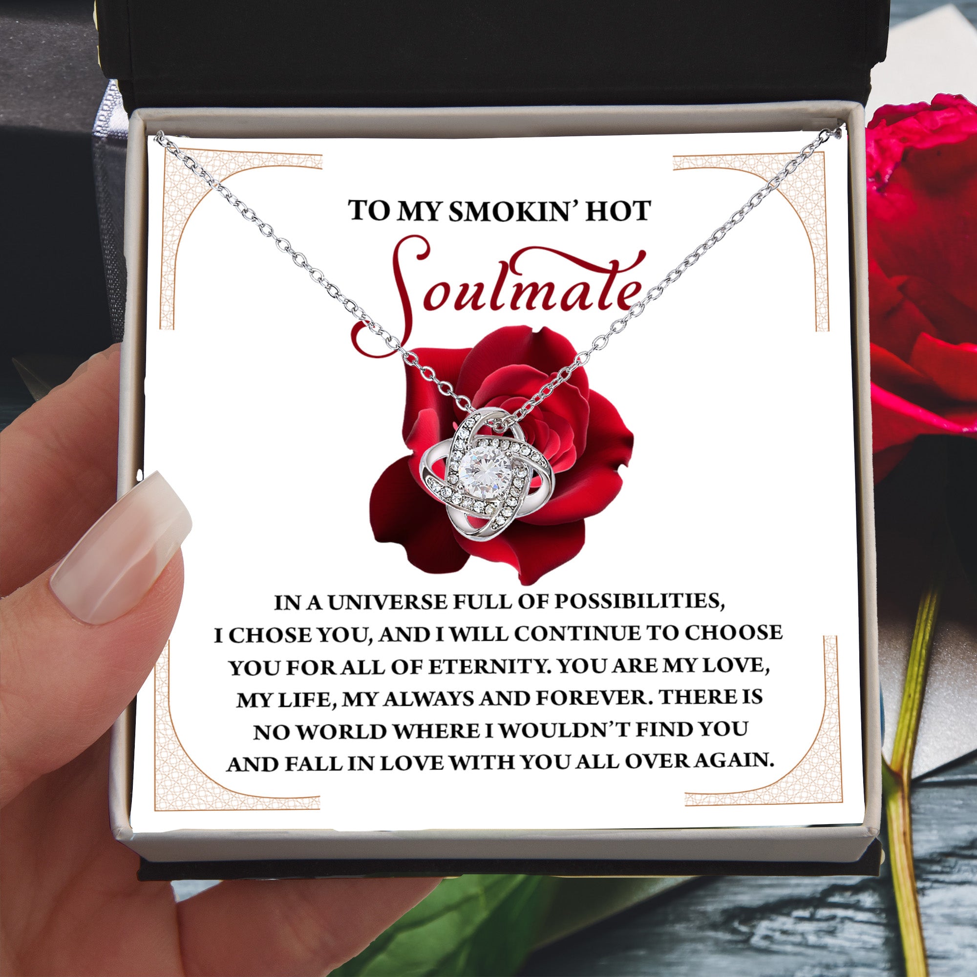 Romantic Anniversary, Valentine's Day Gift for Soulmate, Wife, Girlfriend - Fall In Love Over Again - Love Knot Pendant Necklace - Mallard Moon Gift Shop