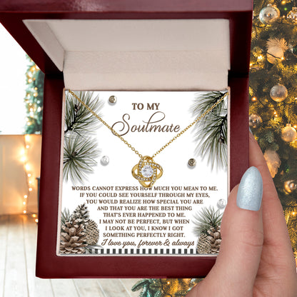Gift for Soulmate - Perfectly Right - Love Knot Pendant Necklace - Mallard Moon Gift Shop