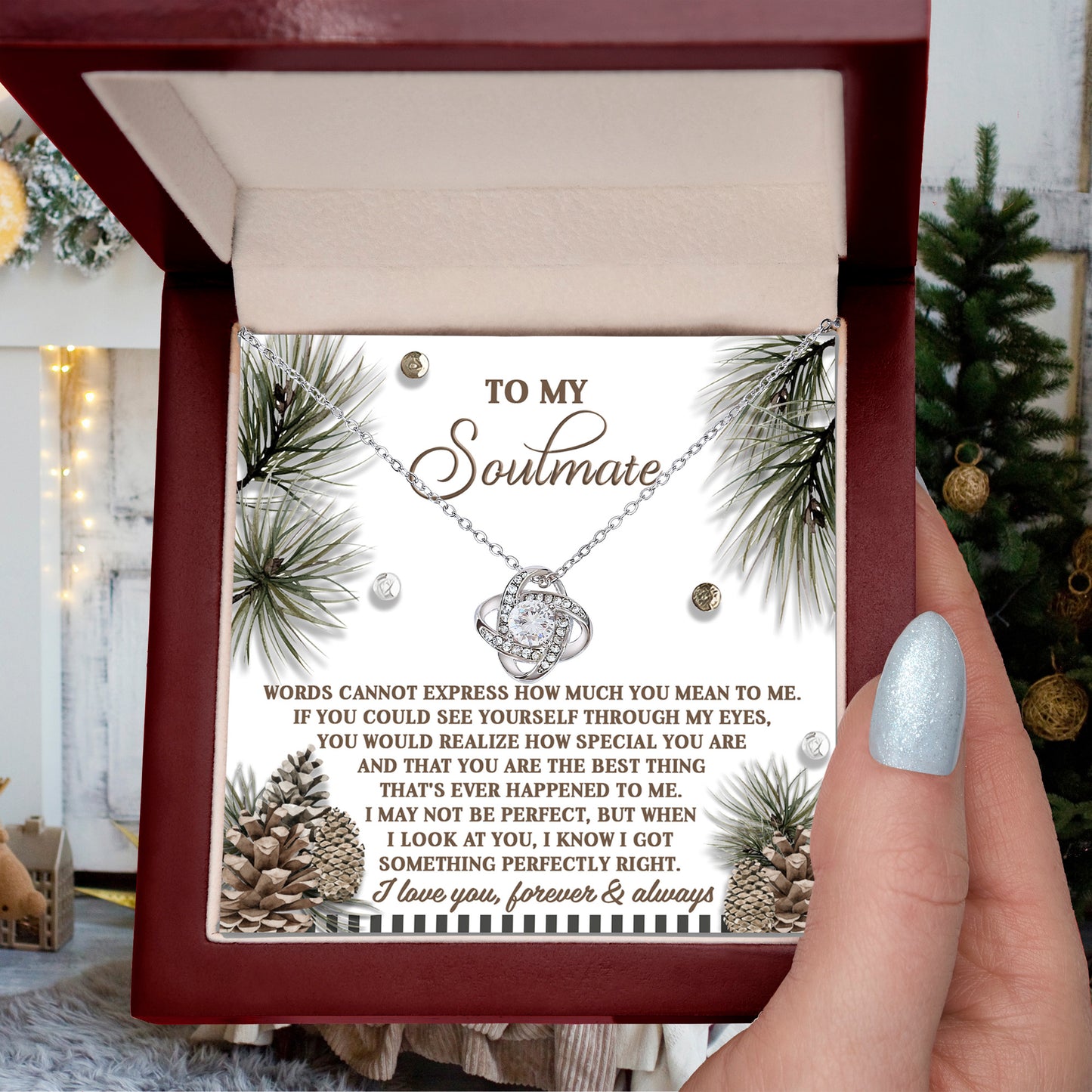 Gift for Soulmate - Perfectly Right - Love Knot Pendant Necklace - Mallard Moon Gift Shop