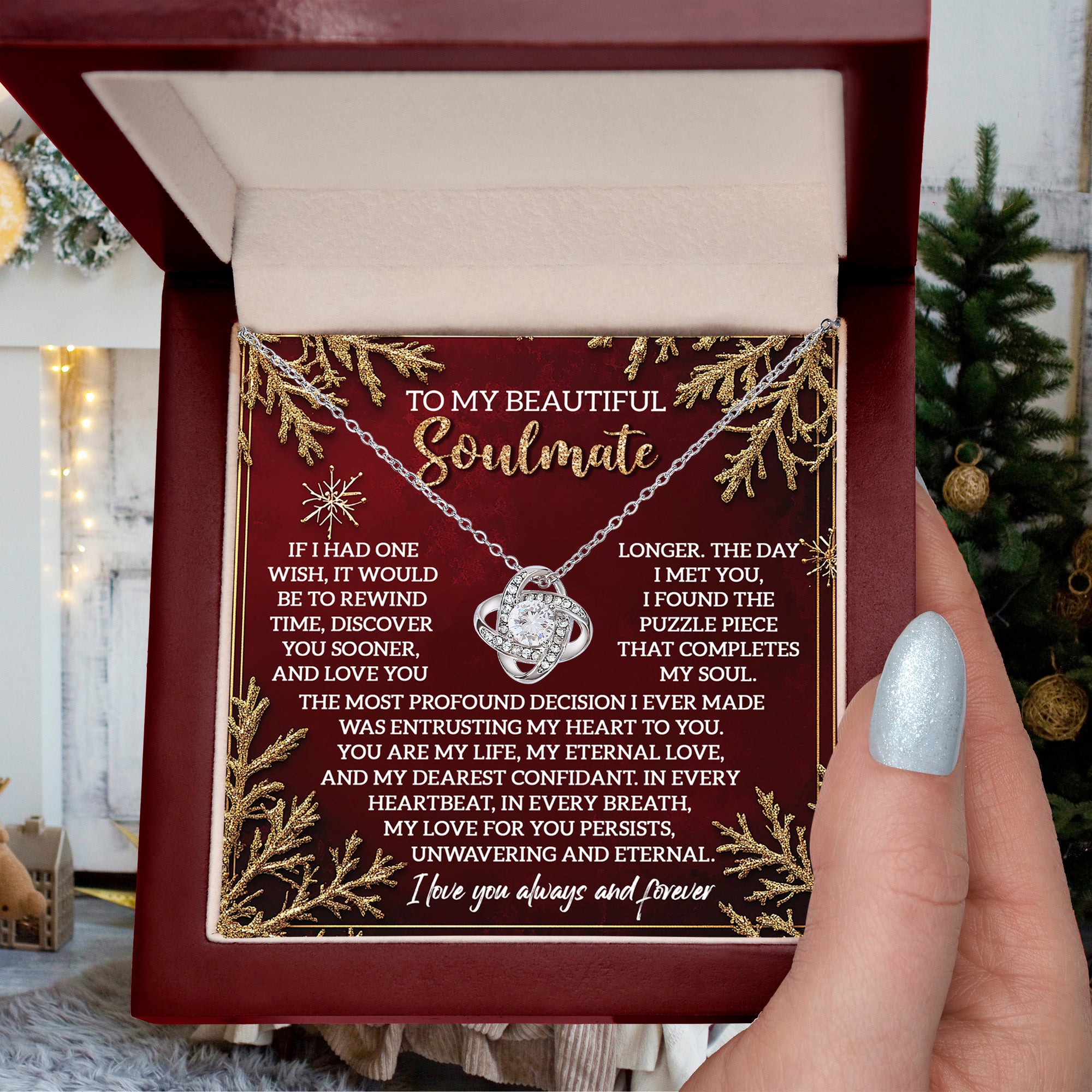 Gift for Soulmate - Rewind Time - Love Knot Pendant Necklace - Mallard Moon Gift Shop