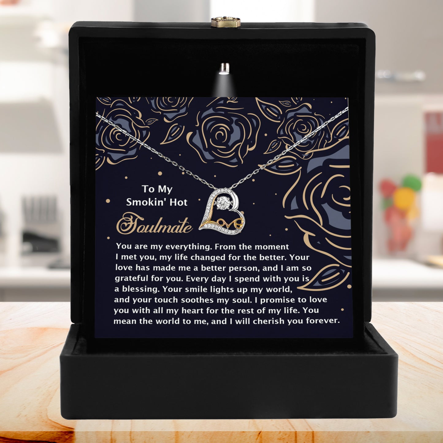 To My Smokin' Hot Soulmate - Love Dancing Heart Necklace – A Romantic Gift for the One Who Lights Up Your World - Mallard Moon Gift Shop