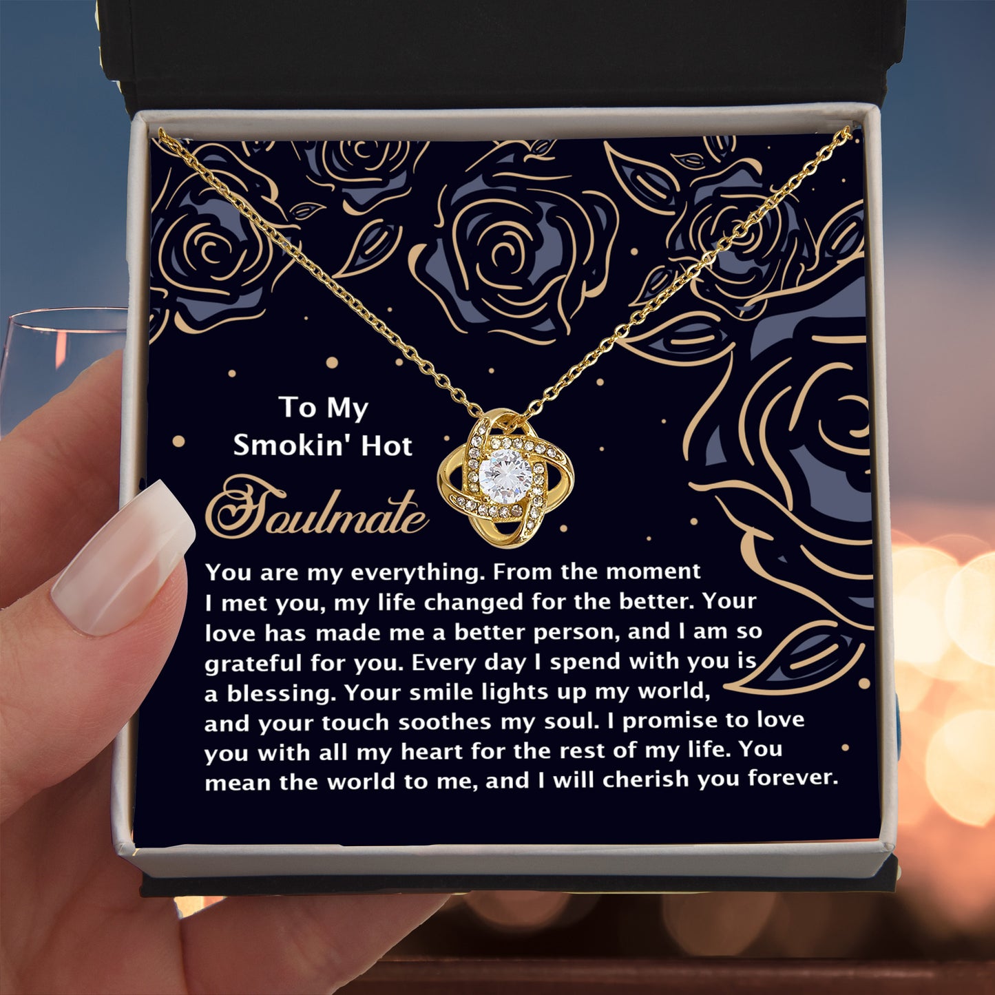 To My Smokin' Hot Soulmate - Love Knot Necklace – A Romantic Gift for the One Who Lights Up Your World - Mallard Moon Gift Shop