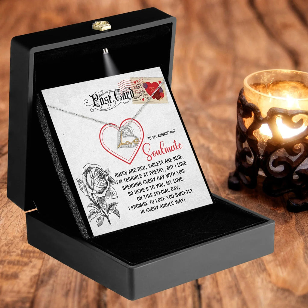 To My Smokin’ Hot Soulmate - Love Dancing Heart Necklace – A Playful and Romantic Valentine’s Day Gift