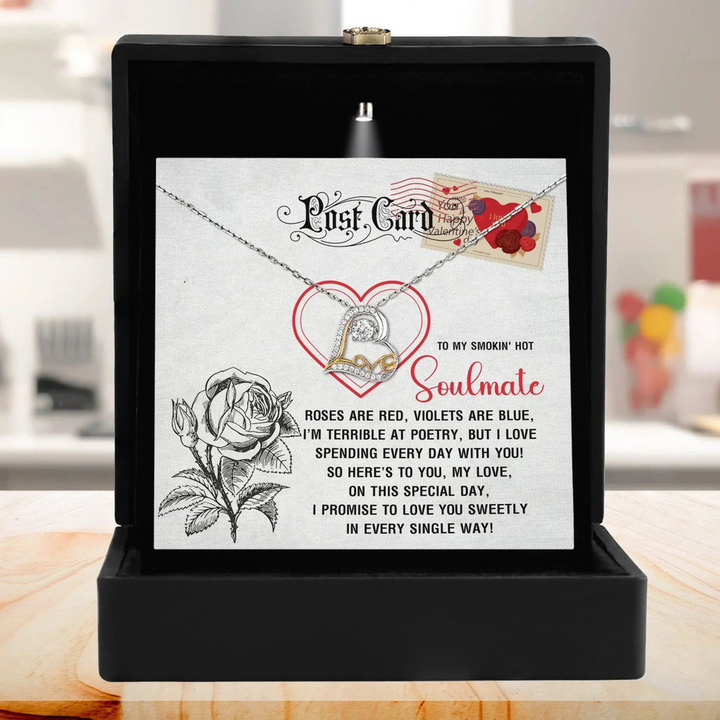 To My Smokin’ Hot Soulmate - Love Dancing Heart Necklace – A Playful and Romantic Valentine’s Day Gift