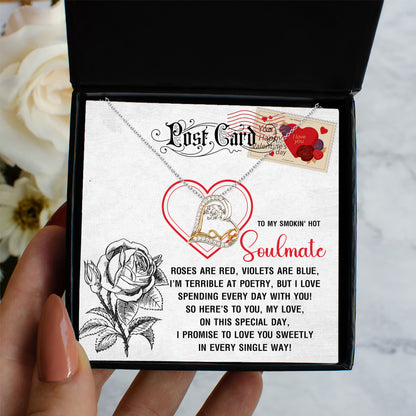 To My Smokin’ Hot Soulmate - Love Dancing Heart Necklace – A Playful and Romantic Valentine’s Day Gift - Mallard Moon Gift Shop