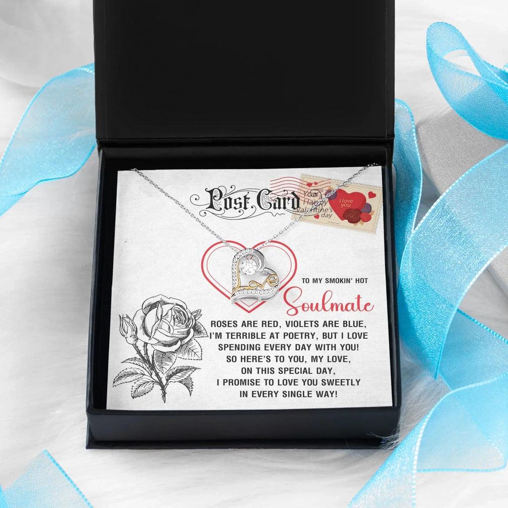 To My Smokin’ Hot Soulmate - Love Dancing Heart Necklace – A Playful and Romantic Valentine’s Day Gift