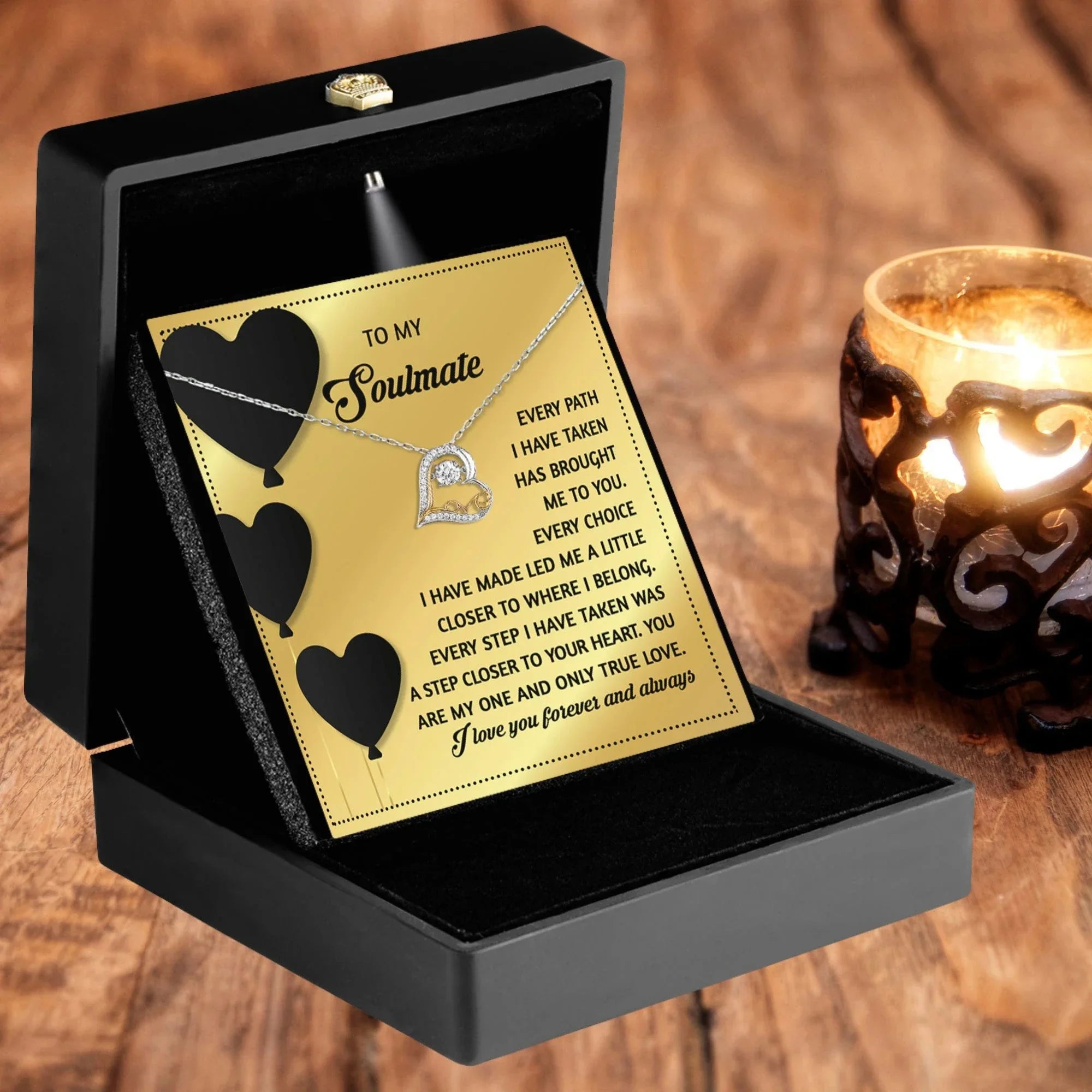 To My Soulmate - Love Dancing Heart Necklace – A Romantic Valentine’s Gift for Your One True Love