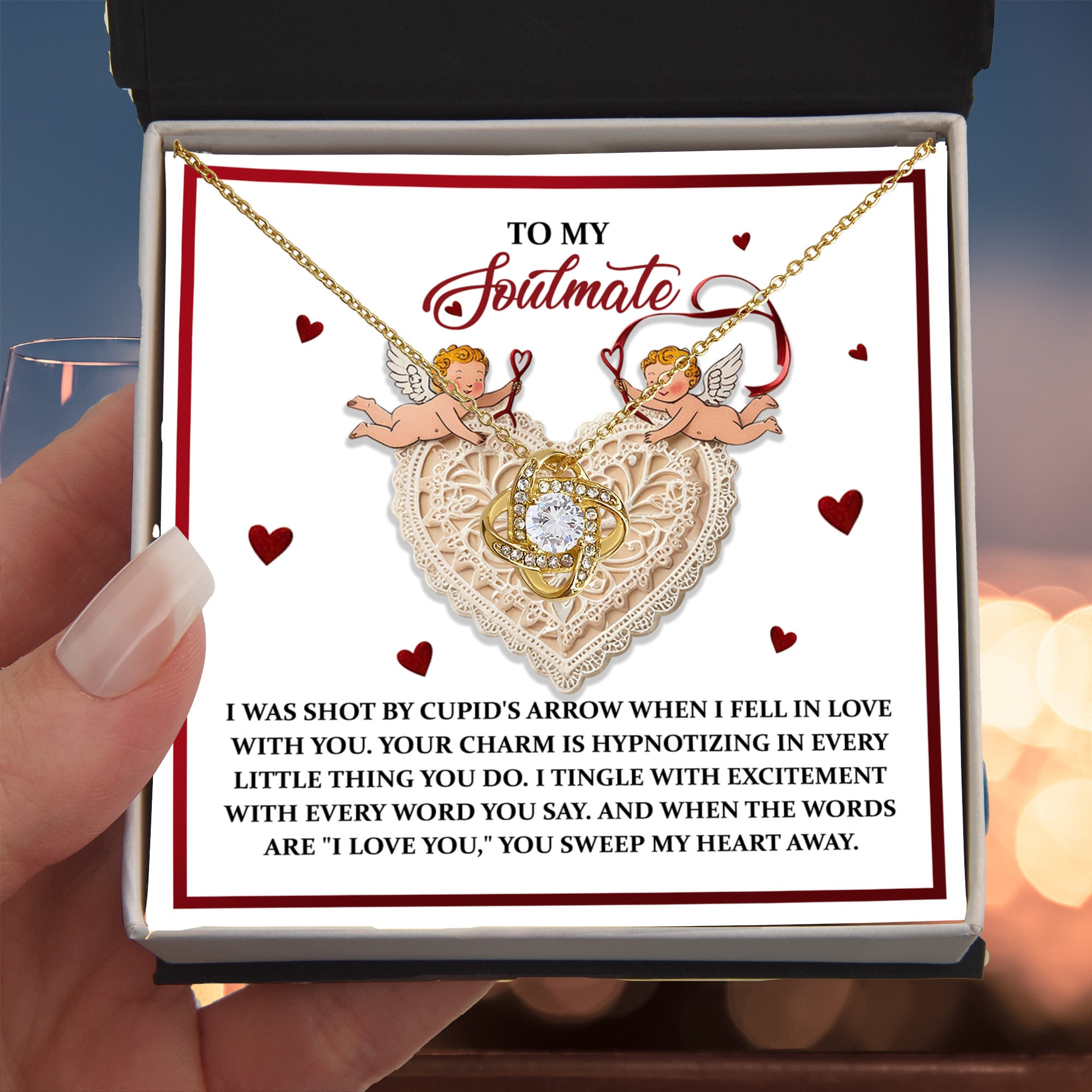 Gift for Soulmate - Sweep My Heart - Love Knot Pendant Necklace - Mallard Moon Gift Shop