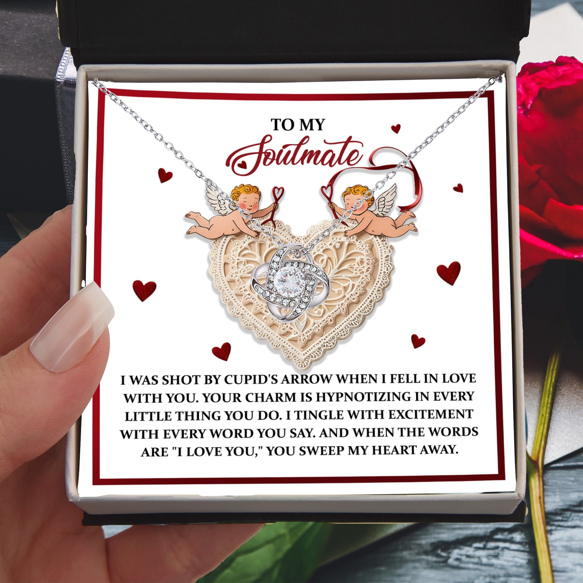 Gift for Soulmate - Sweep My Heart - Love Knot Pendant Necklace - Mallard Moon Gift Shop