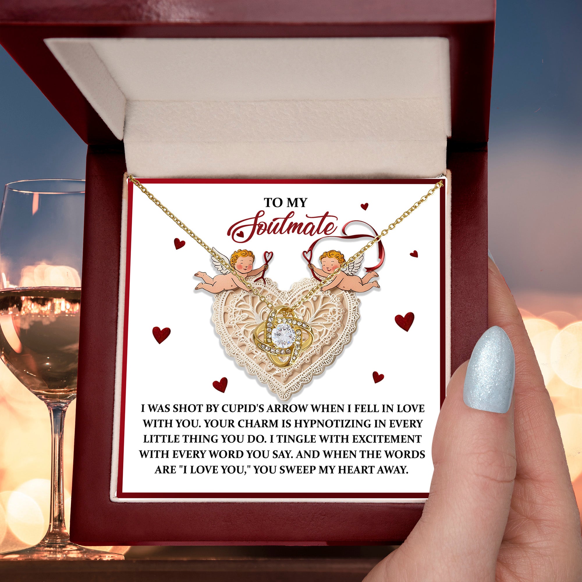 Gift for Soulmate - Sweep My Heart - Love Knot Pendant Necklace - Mallard Moon Gift Shop