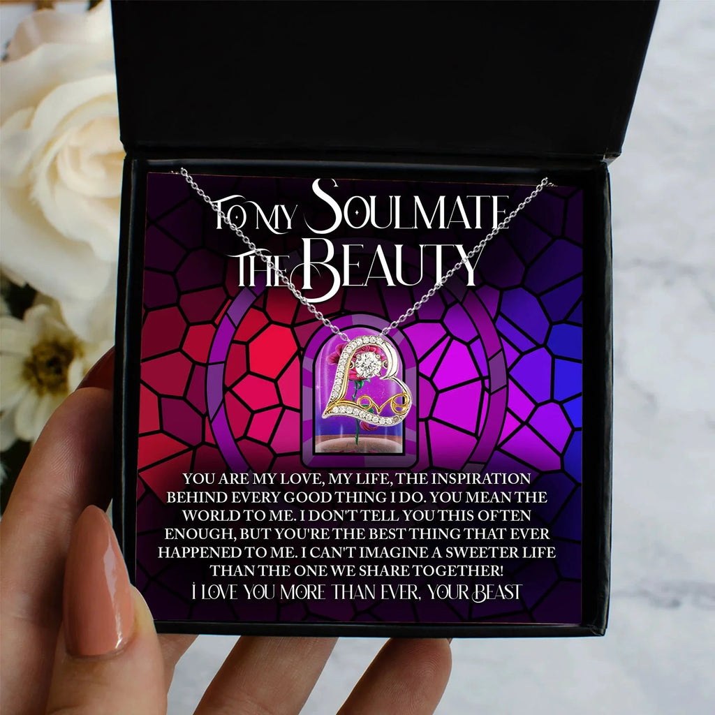 To My Soulmate: The Beauty - Love Dancing Heart Necklace – A Romantic Gift Inspired by Timeless Love and Devotion