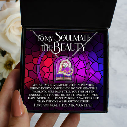 To My Soulmate: The Beauty - Love Dancing Heart Necklace – A Romantic Gift Inspired by Timeless Love and Devotion - Mallard Moon Gift Shop