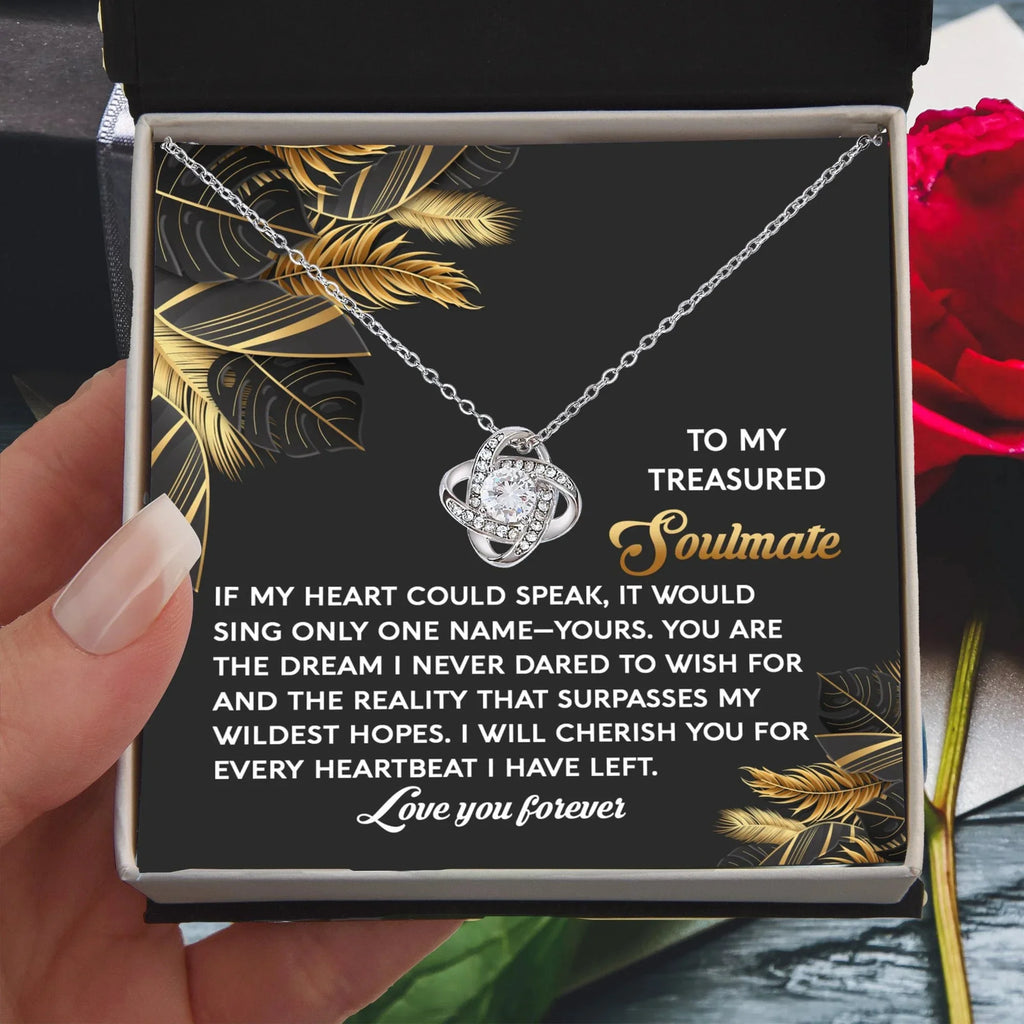 Romantic Anniversary, Valentine's Day Gift for Soulmate, Wife, Girlfriend - Wildest Hopes- Love Knot Pendant Necklace
