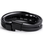 Soulmate - You are the Light That Guides Me - Men's Cross Leather Bracelet