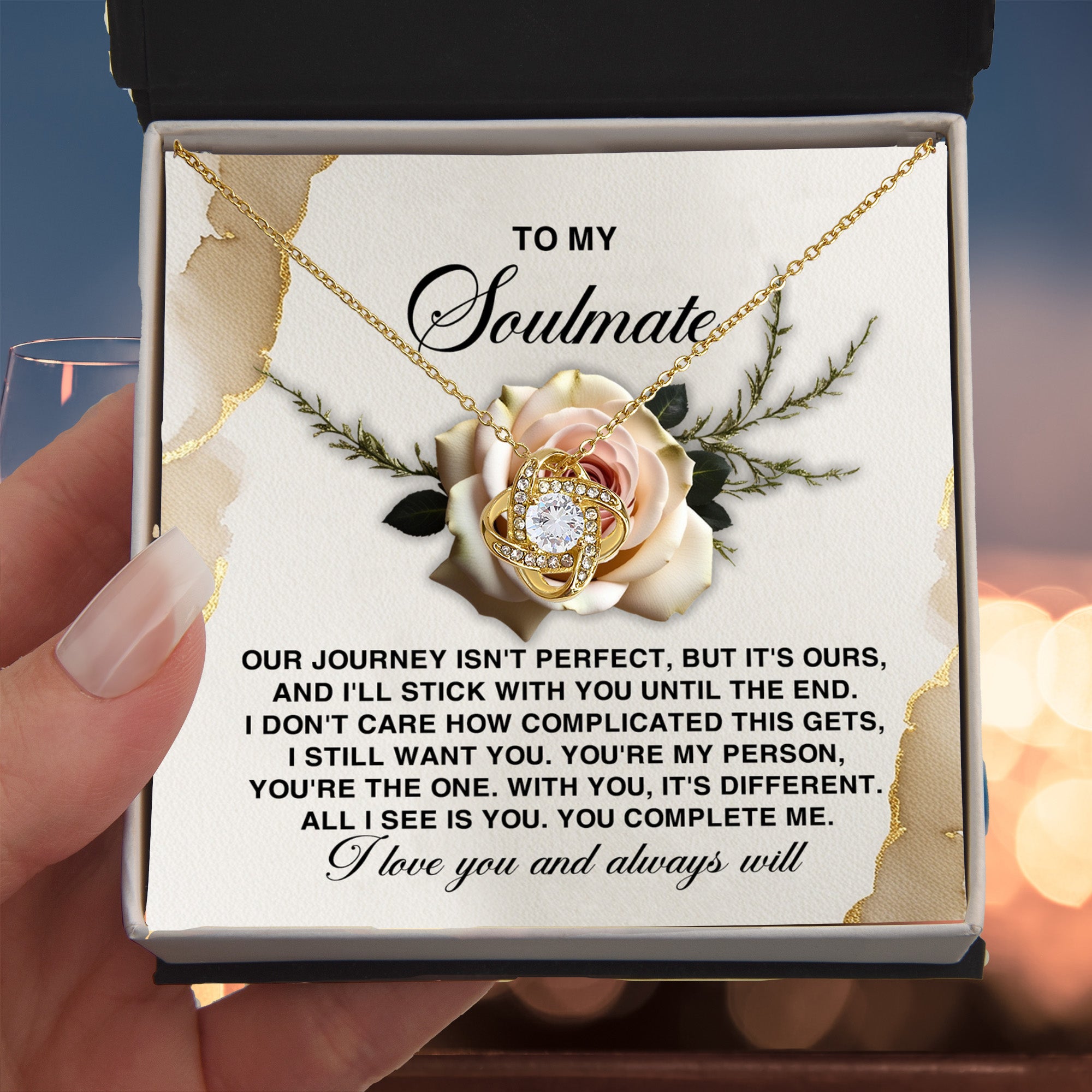 To My Soulmate - You Complete Me Valentine's Day Card – A Heartfelt Message for Your Forever Love - Mallard Moon Gift Shop