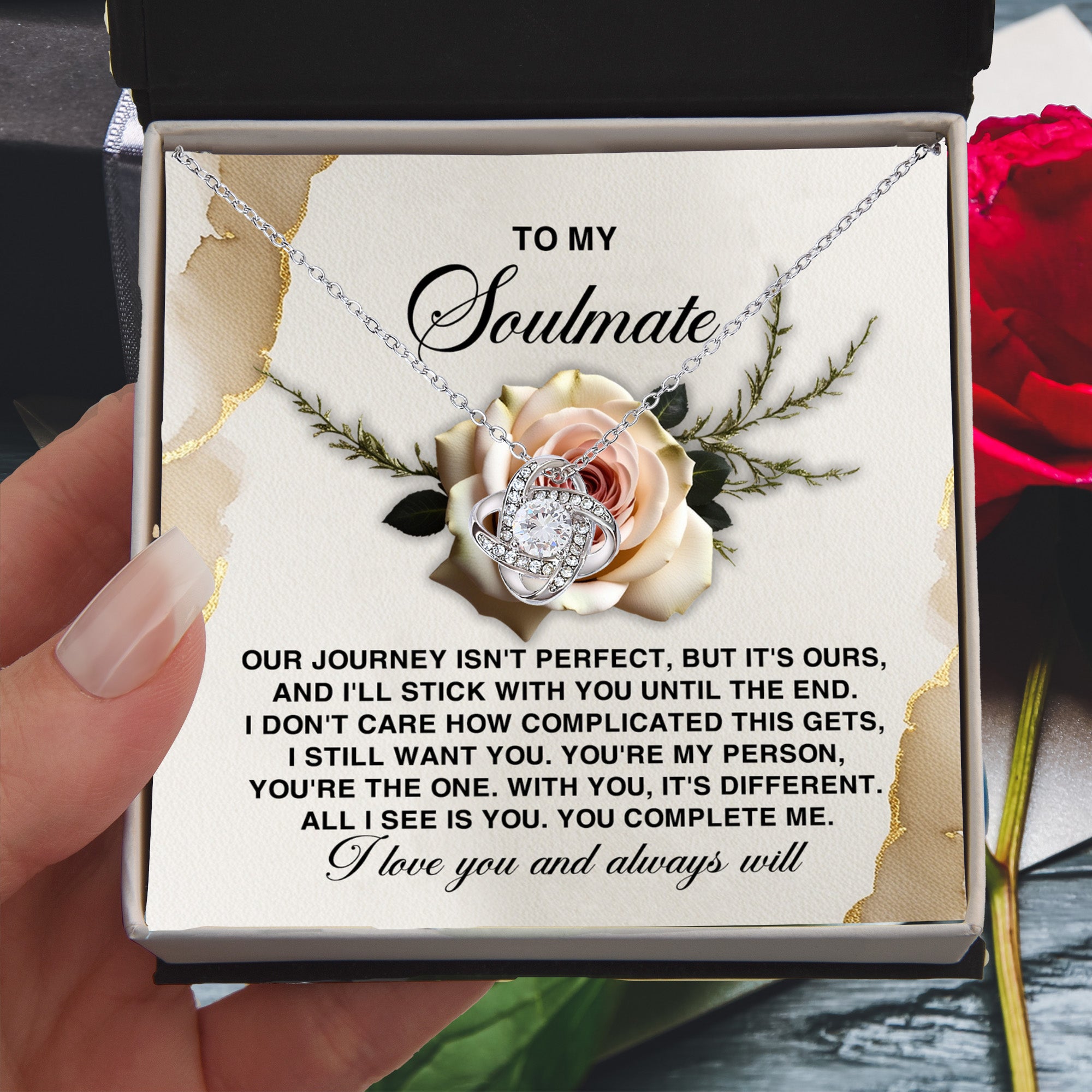 To My Soulmate - You Complete Me Valentine's Day Card – A Heartfelt Message for Your Forever Love - Mallard Moon Gift Shop
