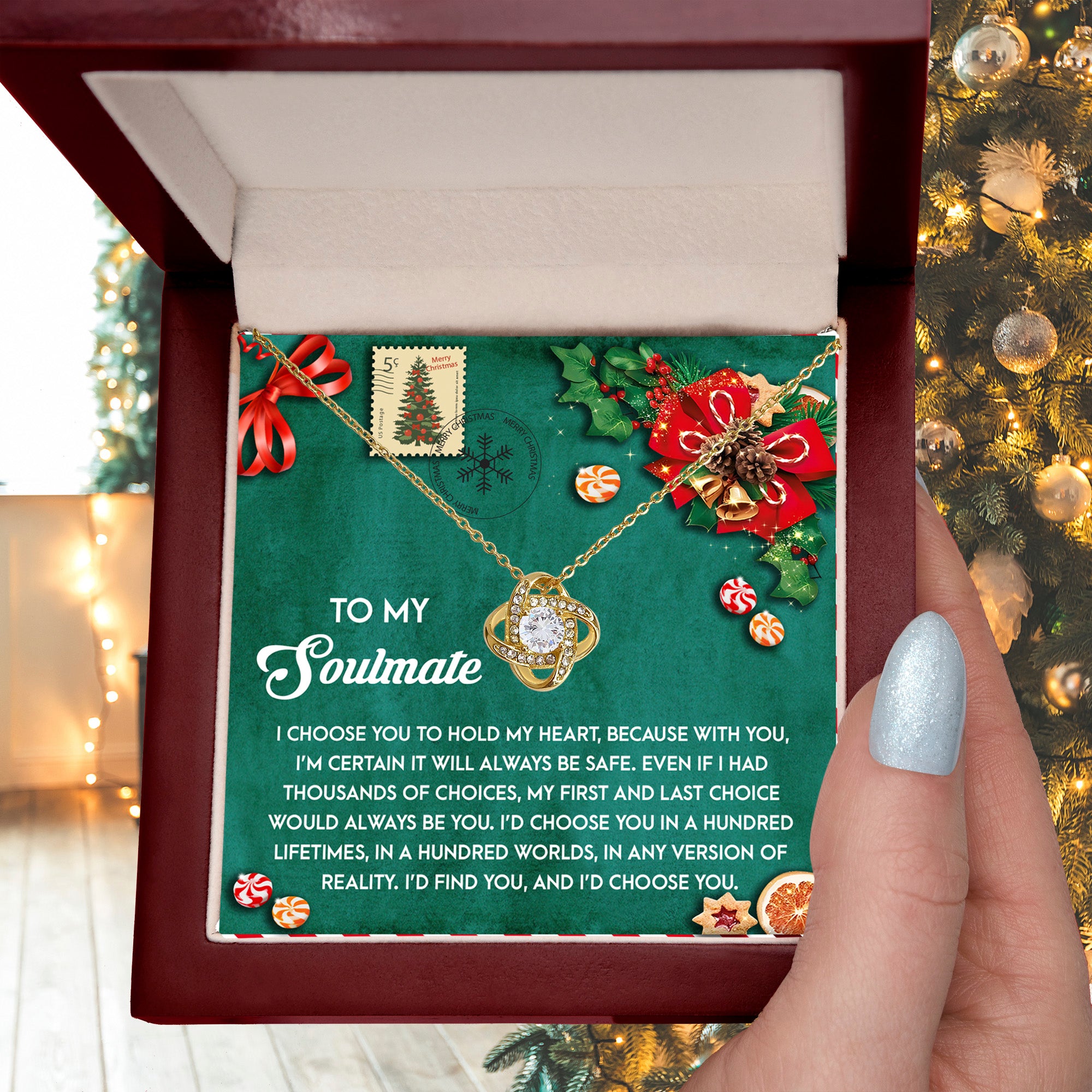 Gift for Soulmate - Be Safe - Love Knot Pendant Necklace - Mallard Moon Gift Shop