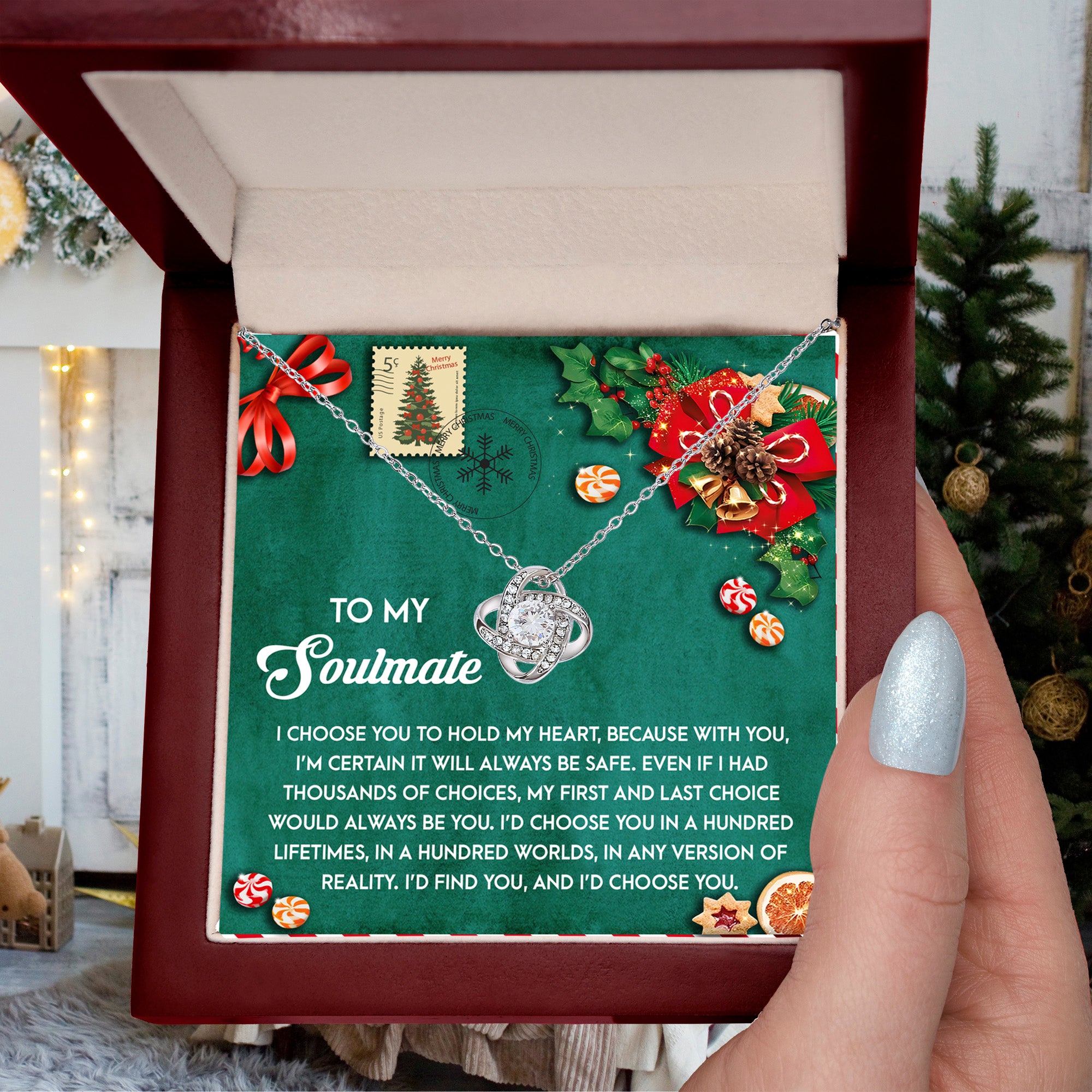 Gift for Soulmate - Be Safe - Love Knot Pendant Necklace - Mallard Moon Gift Shop