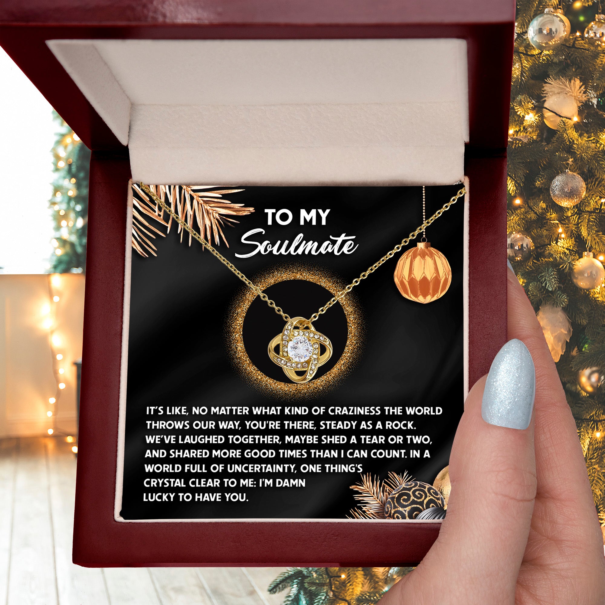 Gift for Soulmate - I Can Count - Love Knot Pendant Necklace - Mallard Moon Gift Shop