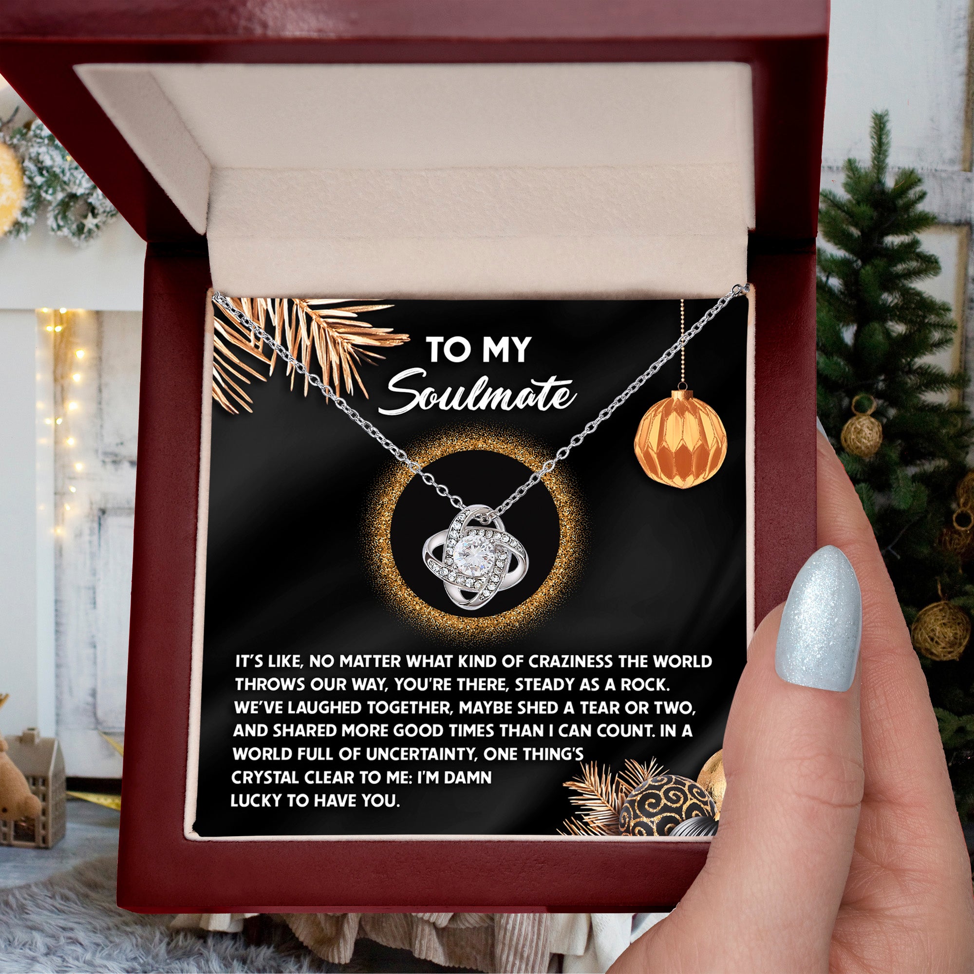 Gift for Soulmate - I Can Count - Love Knot Pendant Necklace - Mallard Moon Gift Shop