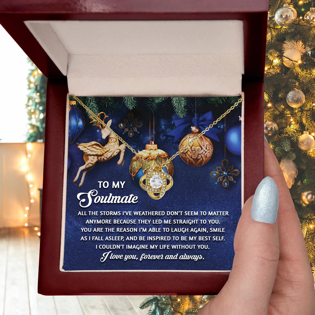 Gift for Soulmate - Straight To You - Love Knot Pendant Necklace