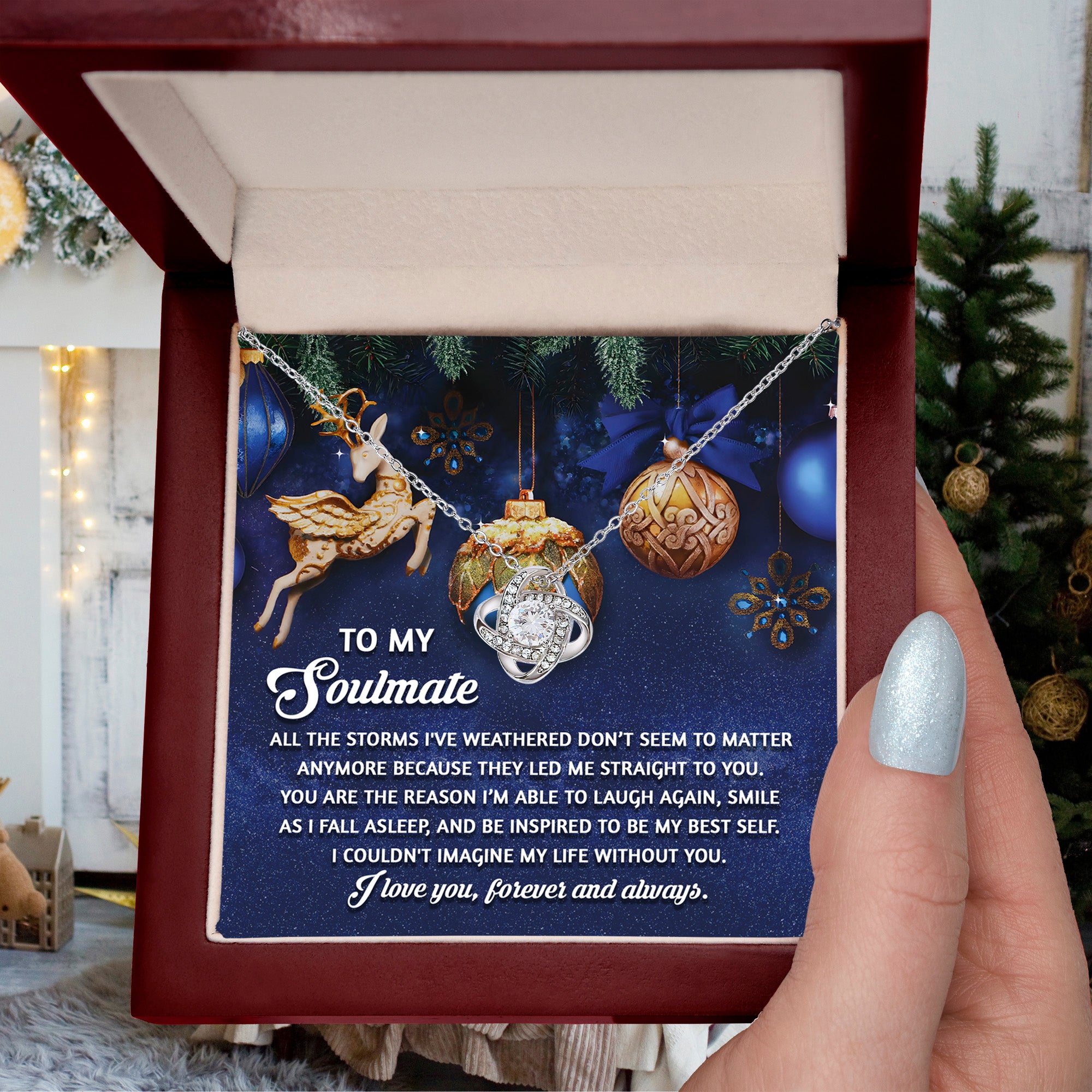 Gift for Soulmate - Straight To You - Love Knot Pendant Necklace - Mallard Moon Gift Shop