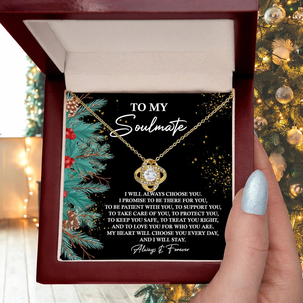 Gift for Soulmate - Treat You Right - Love Knot Pendant Necklace