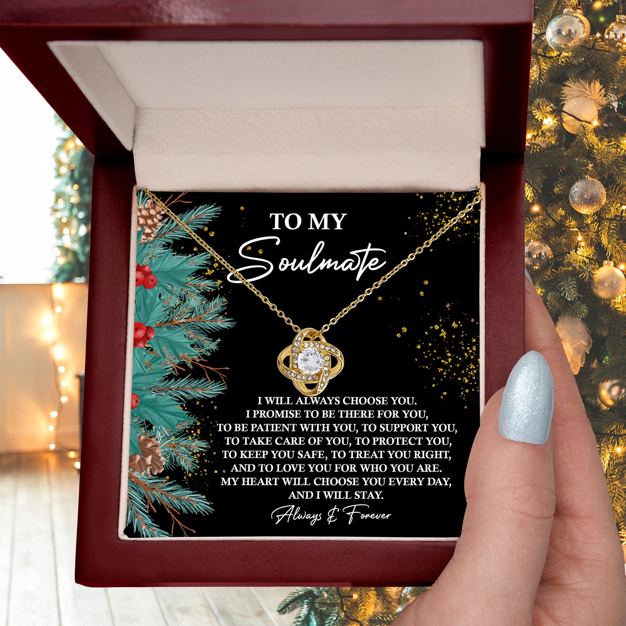 Gift for Soulmate - Treat You Right - Love Knot Pendant Necklace - Mallard Moon Gift Shop