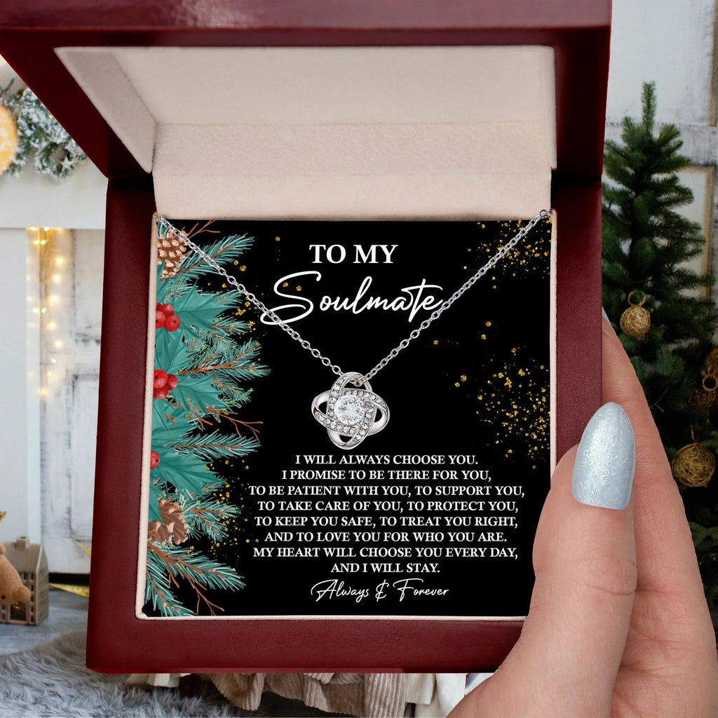 Gift for Soulmate - Treat You Right - Love Knot Pendant Necklace