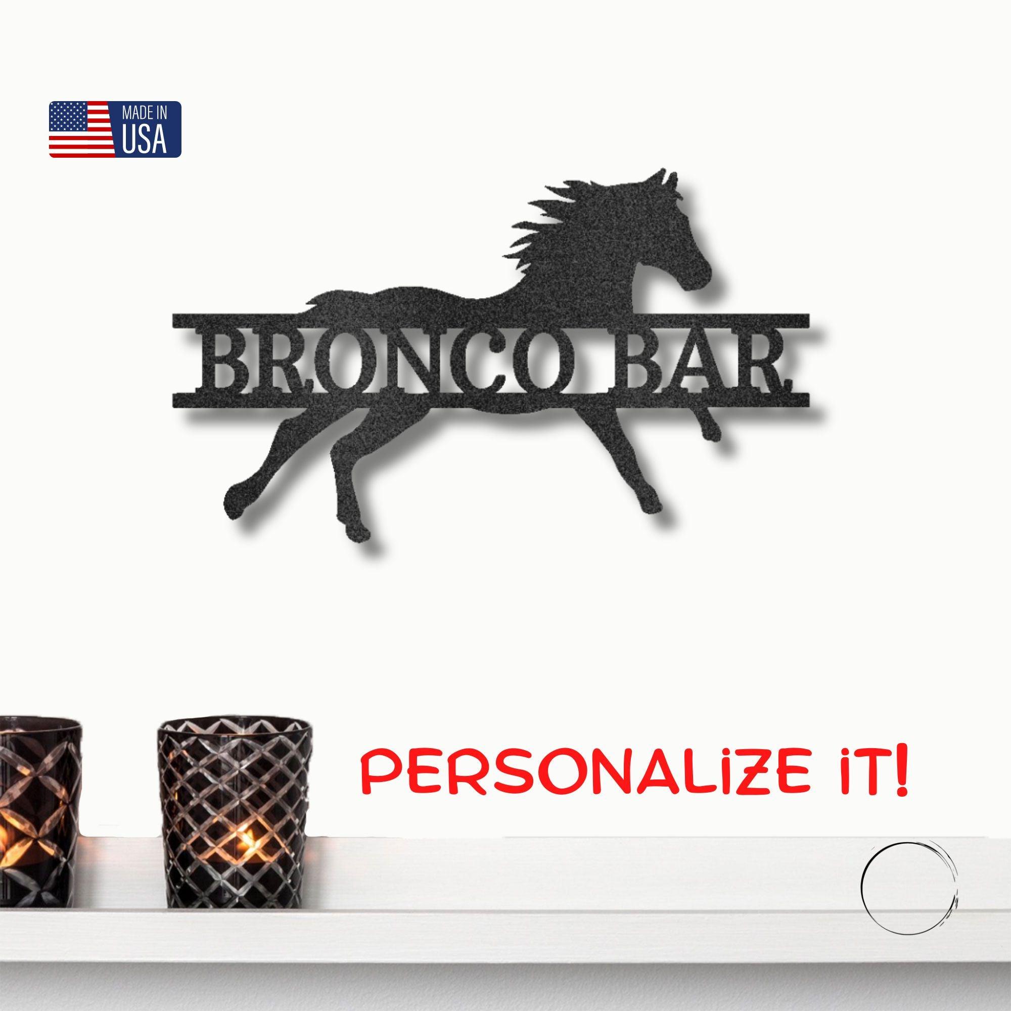 Sprinting Horse Custom Name Metal Art Wall Sign - Mallard Moon Gift Shop