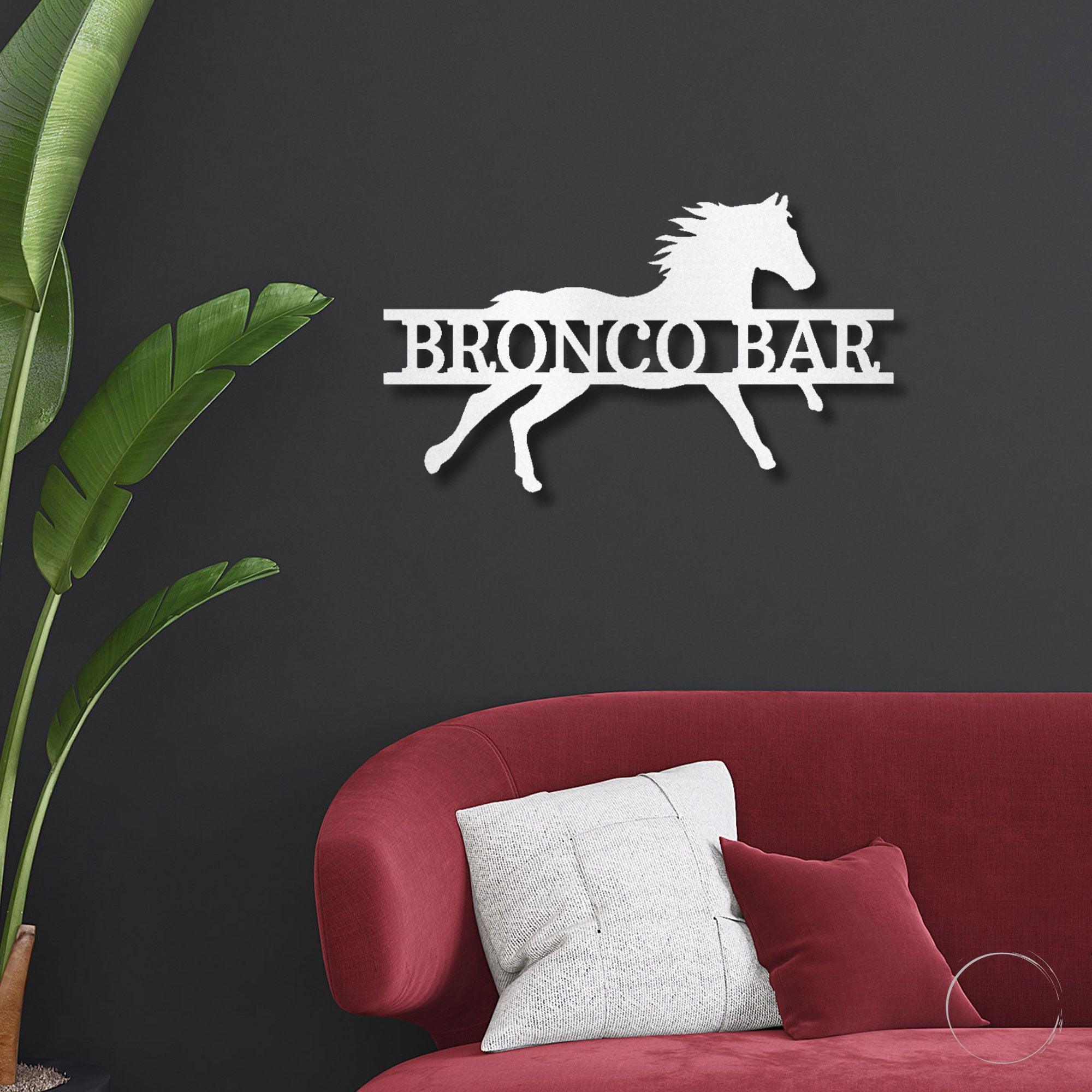 Sprinting Horse Custom Name Metal Art Wall Sign - Mallard Moon Gift Shop