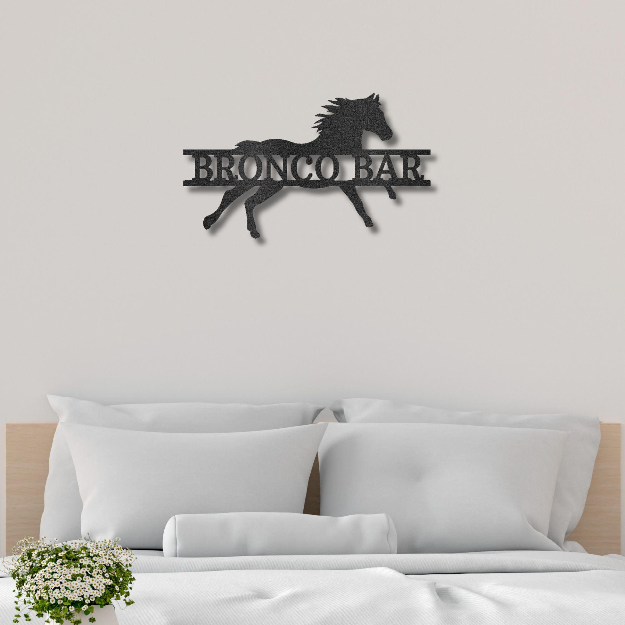 Sprinting Horse Custom Name Metal Art Wall Sign - Mallard Moon Gift Shop