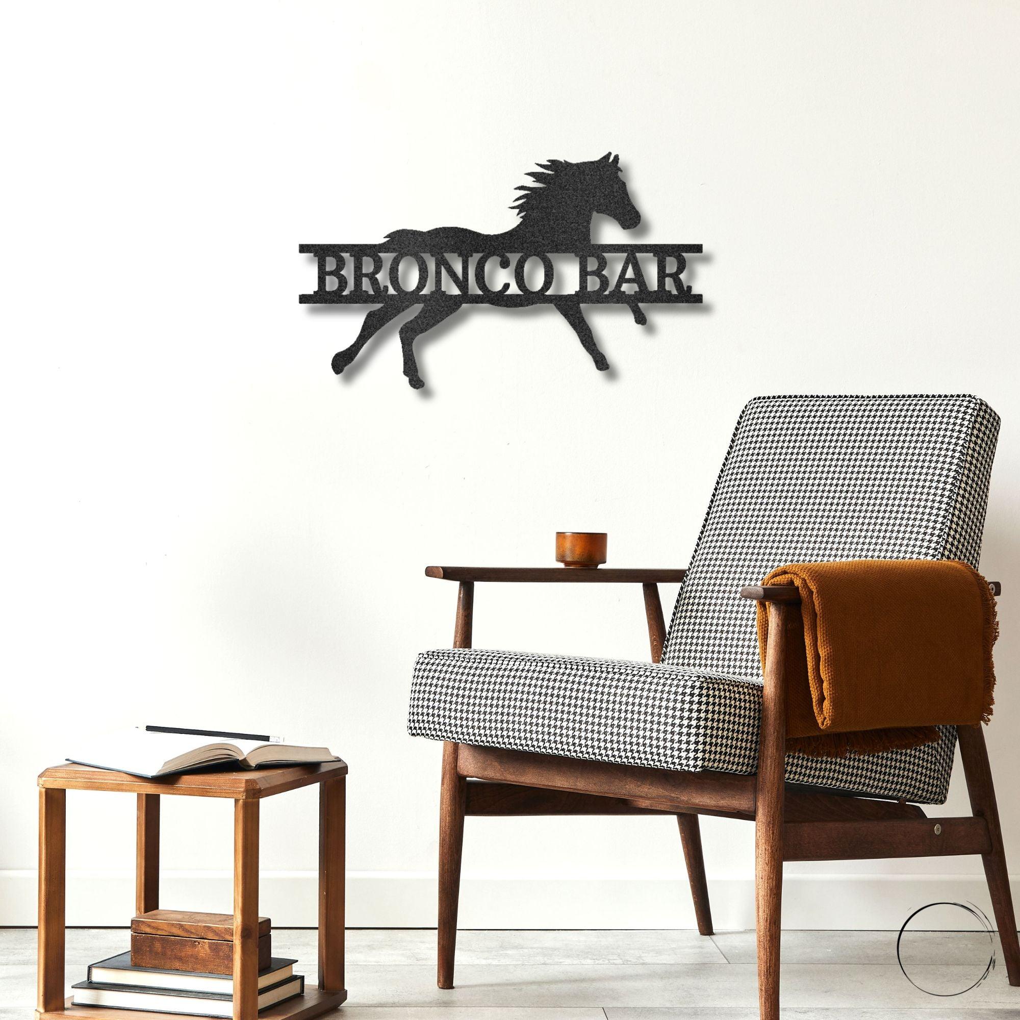 Sprinting Horse Custom Name Metal Art Wall Sign - Mallard Moon Gift Shop