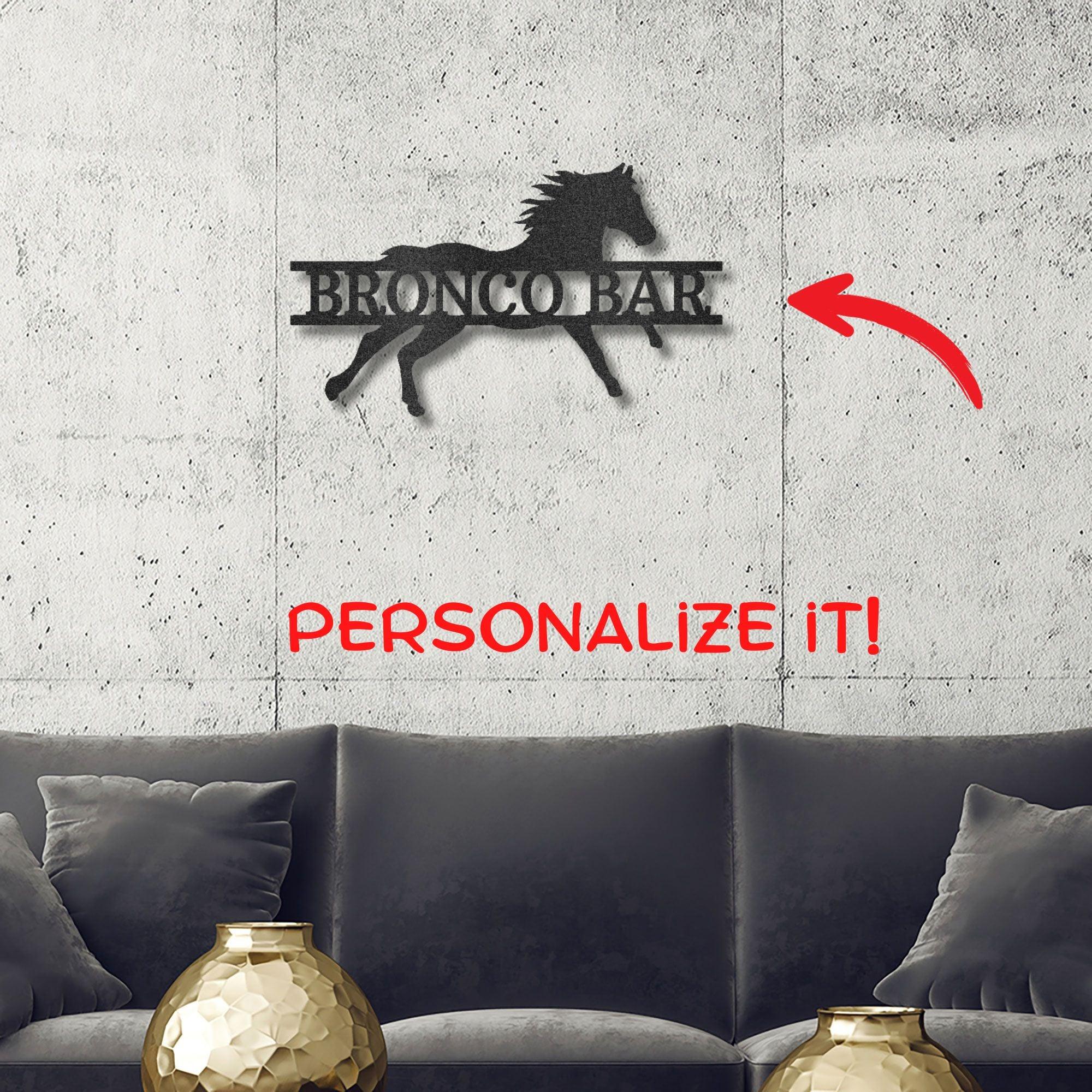 Sprinting Horse Custom Name Metal Art Wall Sign - Mallard Moon Gift Shop