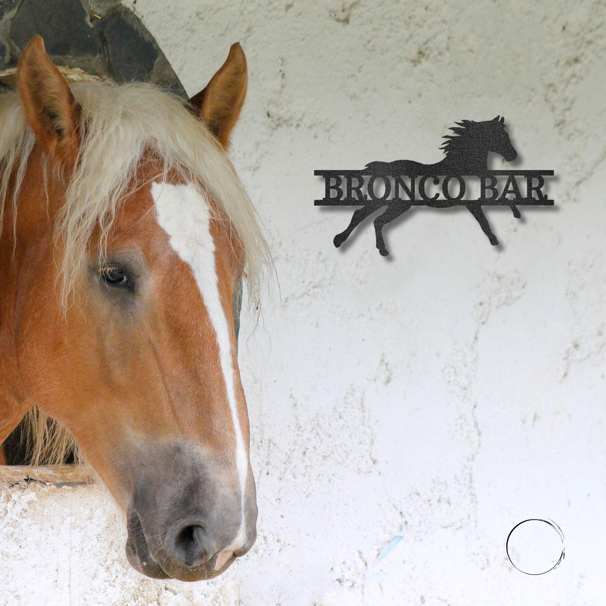 Sprinting Horse Custom Name Metal Art Wall Sign - Mallard Moon Gift Shop
