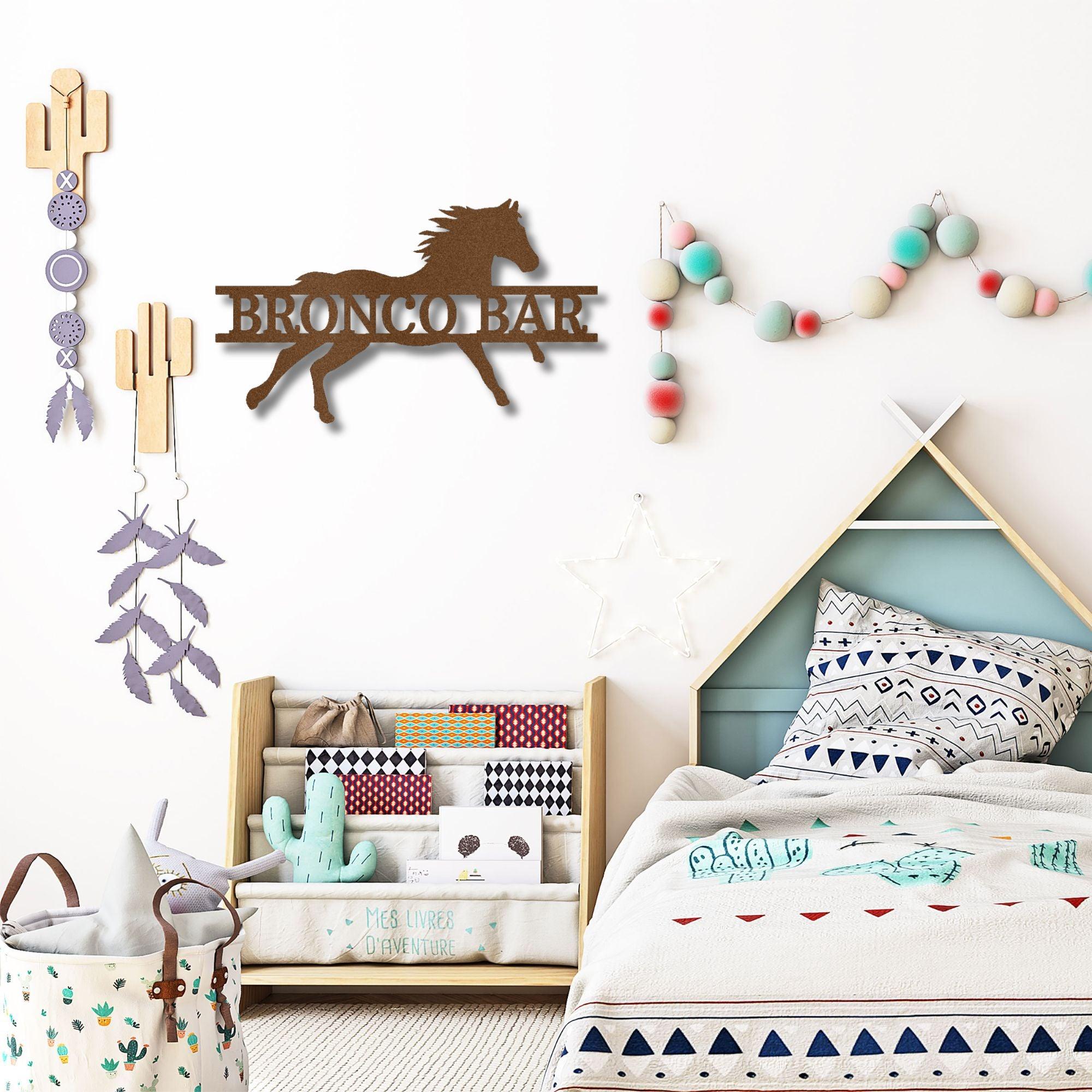 Sprinting Horse Custom Name Metal Art Wall Sign - Mallard Moon Gift Shop