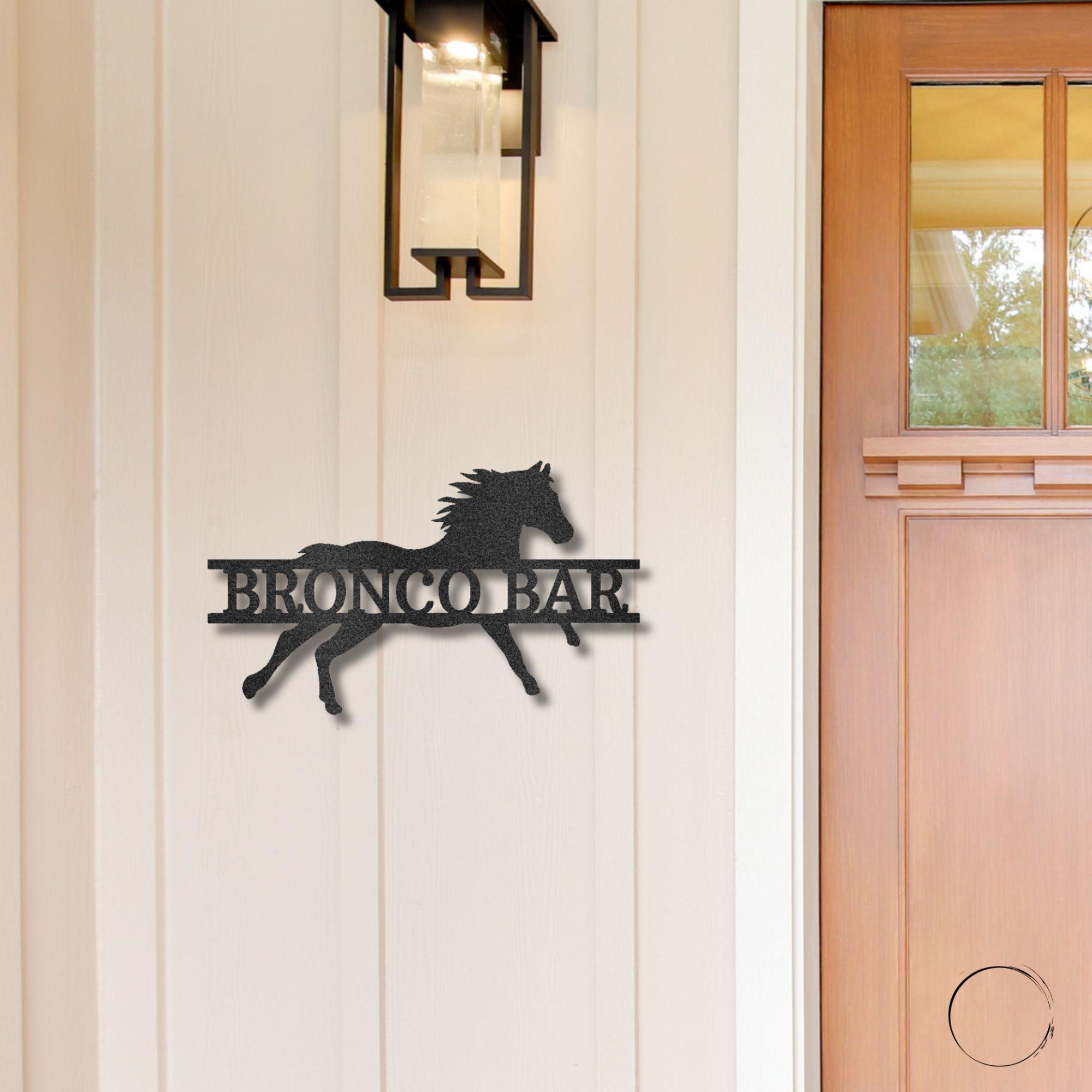 Sprinting Horse Custom Name Metal Art Wall Sign - Mallard Moon Gift Shop