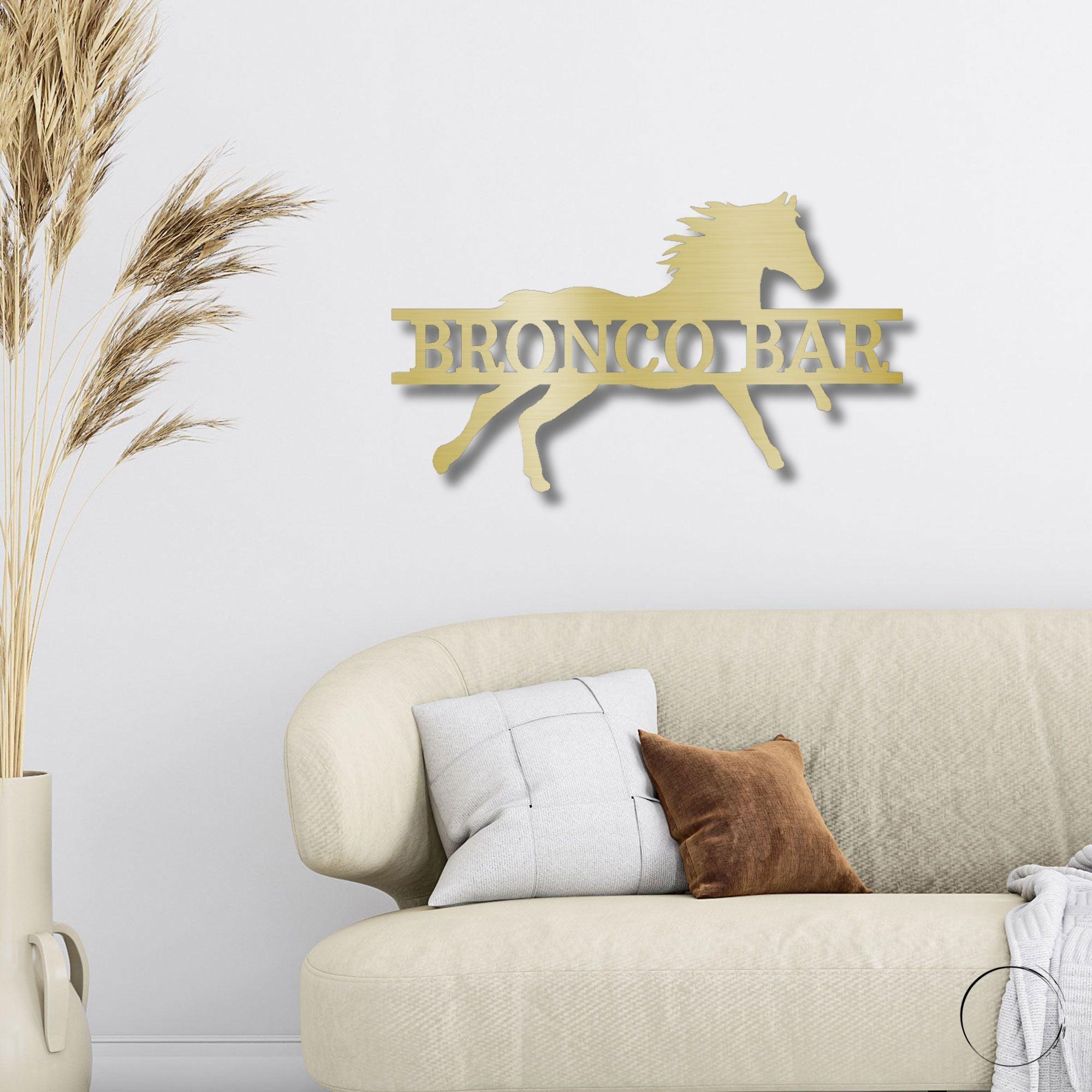 Sprinting Horse Custom Name Metal Art Wall Sign - Mallard Moon Gift Shop