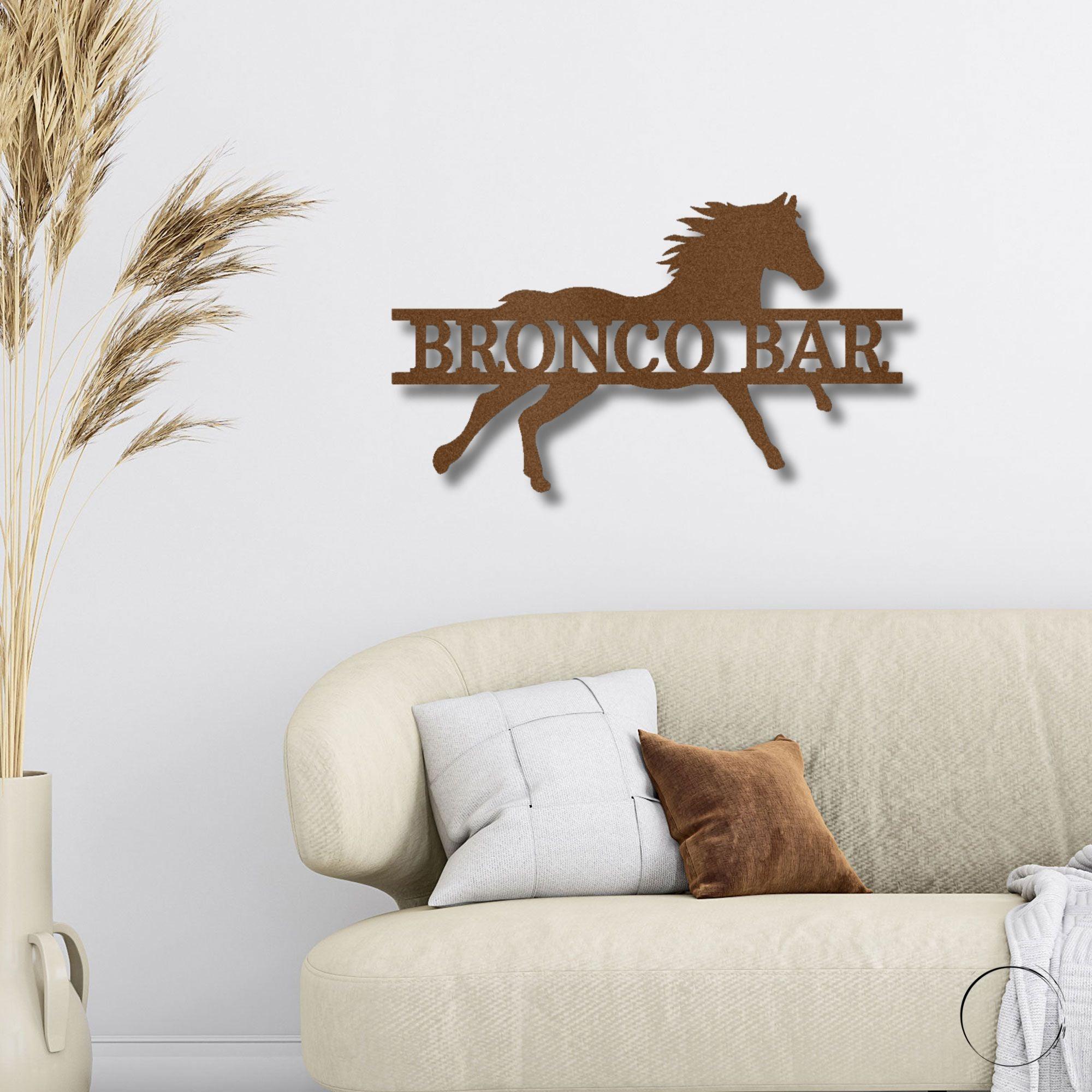 Sprinting Horse Custom Name Metal Art Wall Sign - Mallard Moon Gift Shop