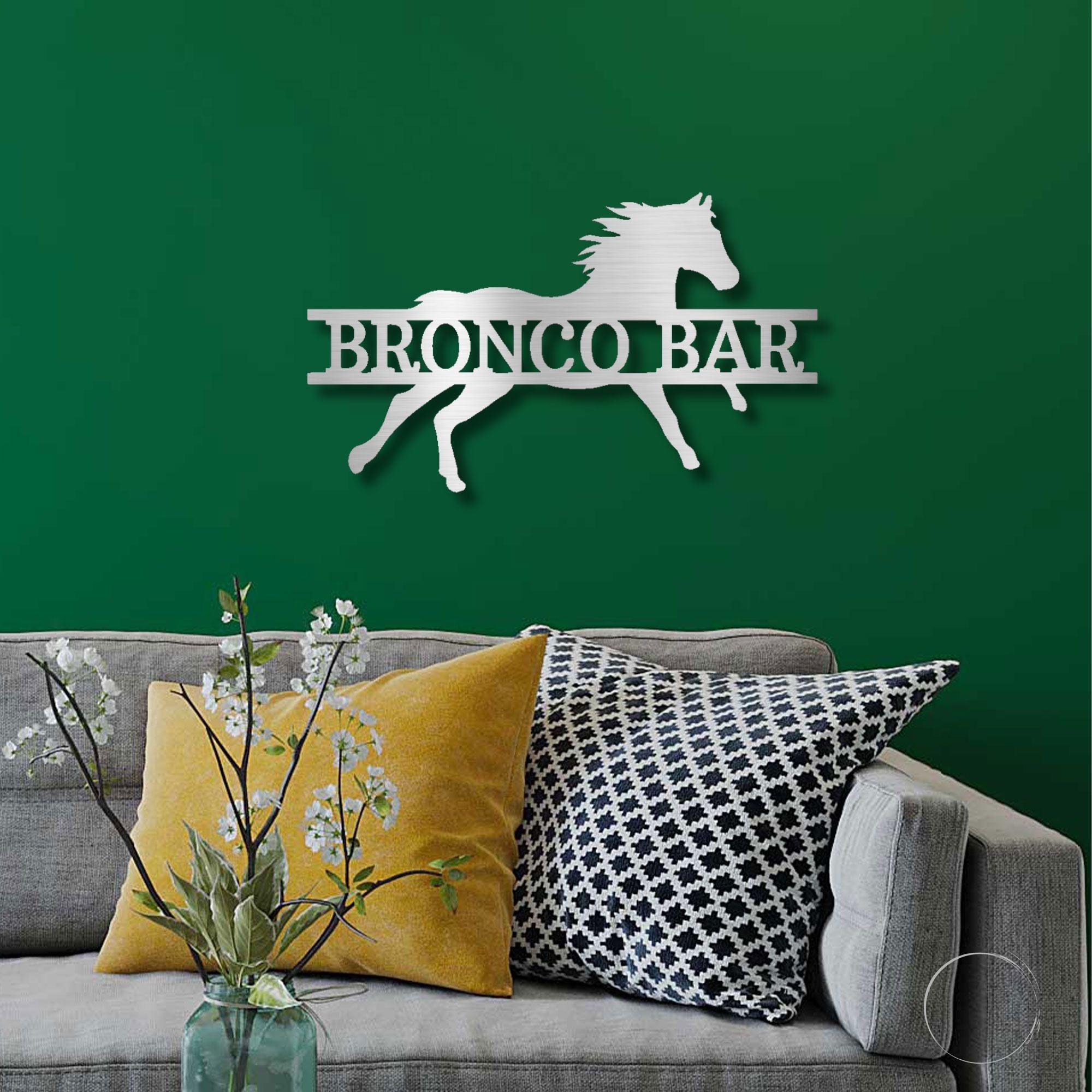 Sprinting Horse Custom Name Metal Art Wall Sign - Mallard Moon Gift Shop