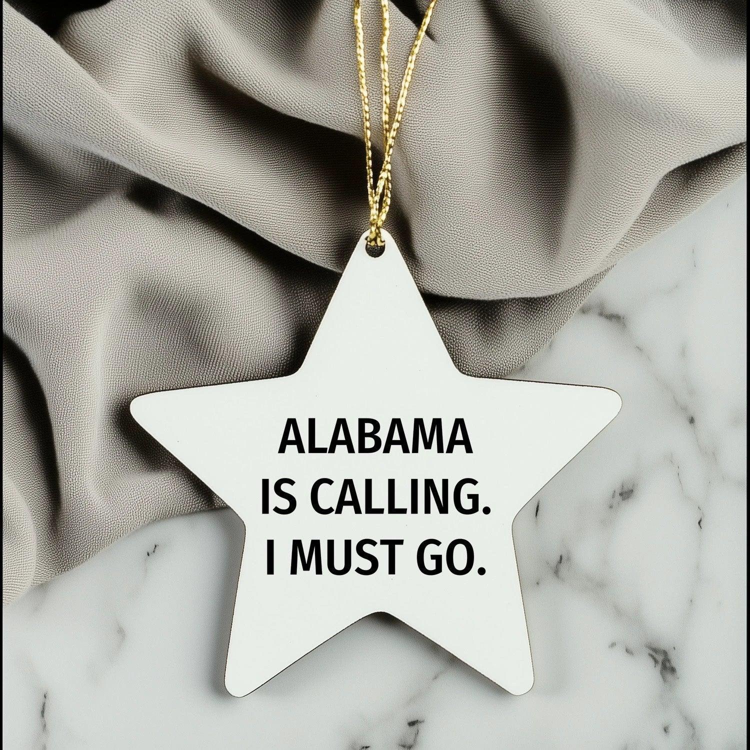Alabama Calling Star Ornament - Durable MDF Core With High Gloss Finish For Vibrant Holiday Color