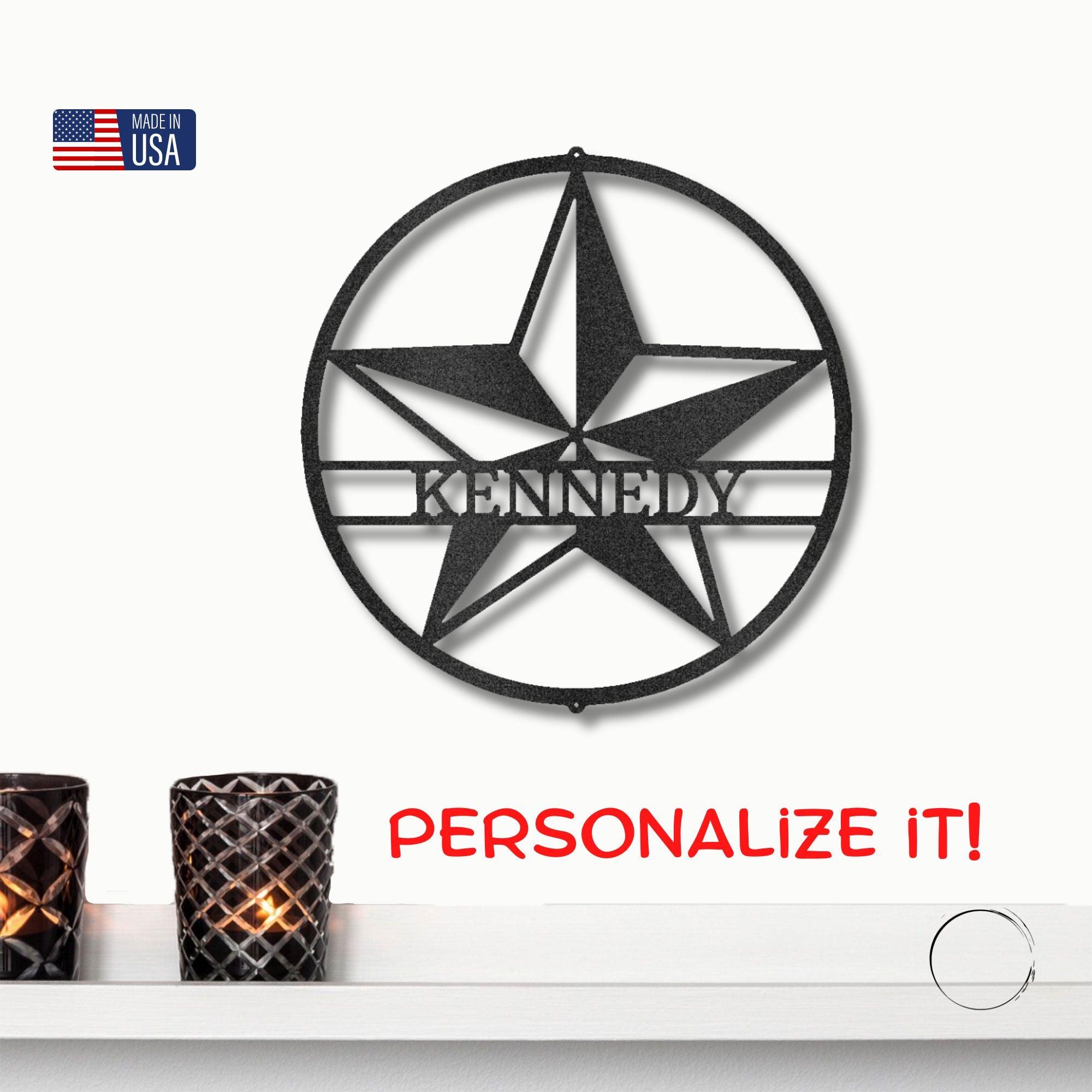 Star Personalized Metal Wall Art Sign - Mallard Moon Gift Shop