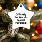 Funny Paralegal Christmas Star Ornament Gifts from Men to Paralegal, World's Coolest Paralegal, Star Ornament for Paralegal