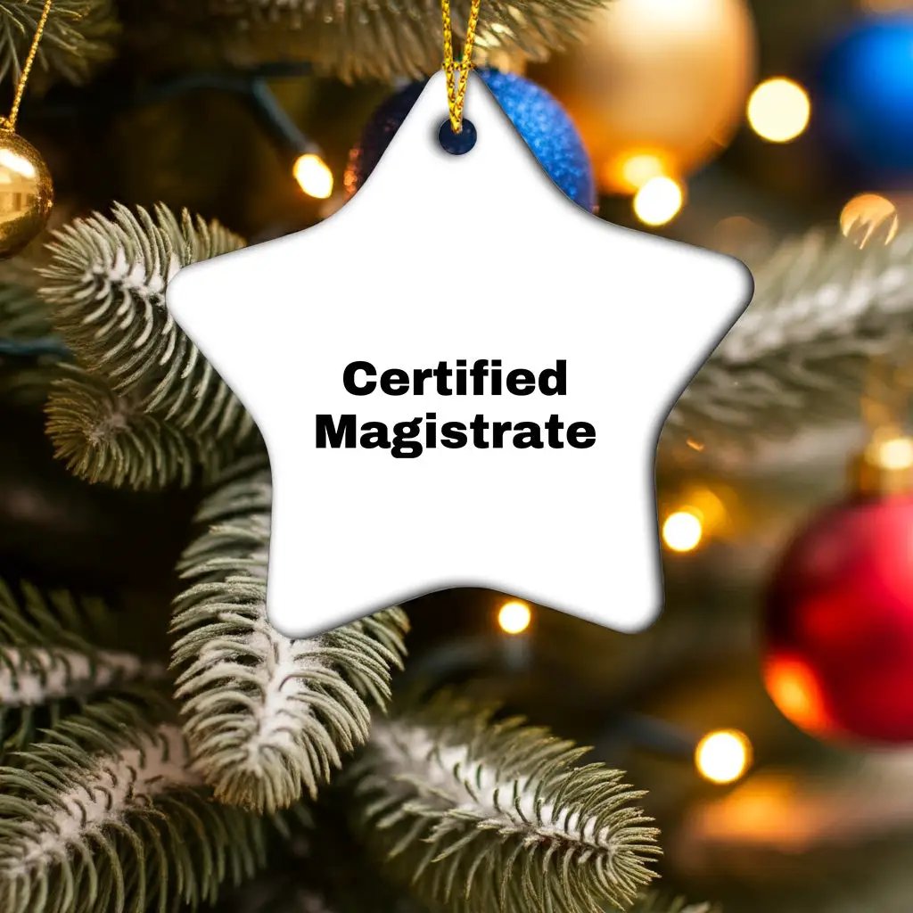 Funny Certified Magistrate Christmas Star Ornament - Mallard Moon